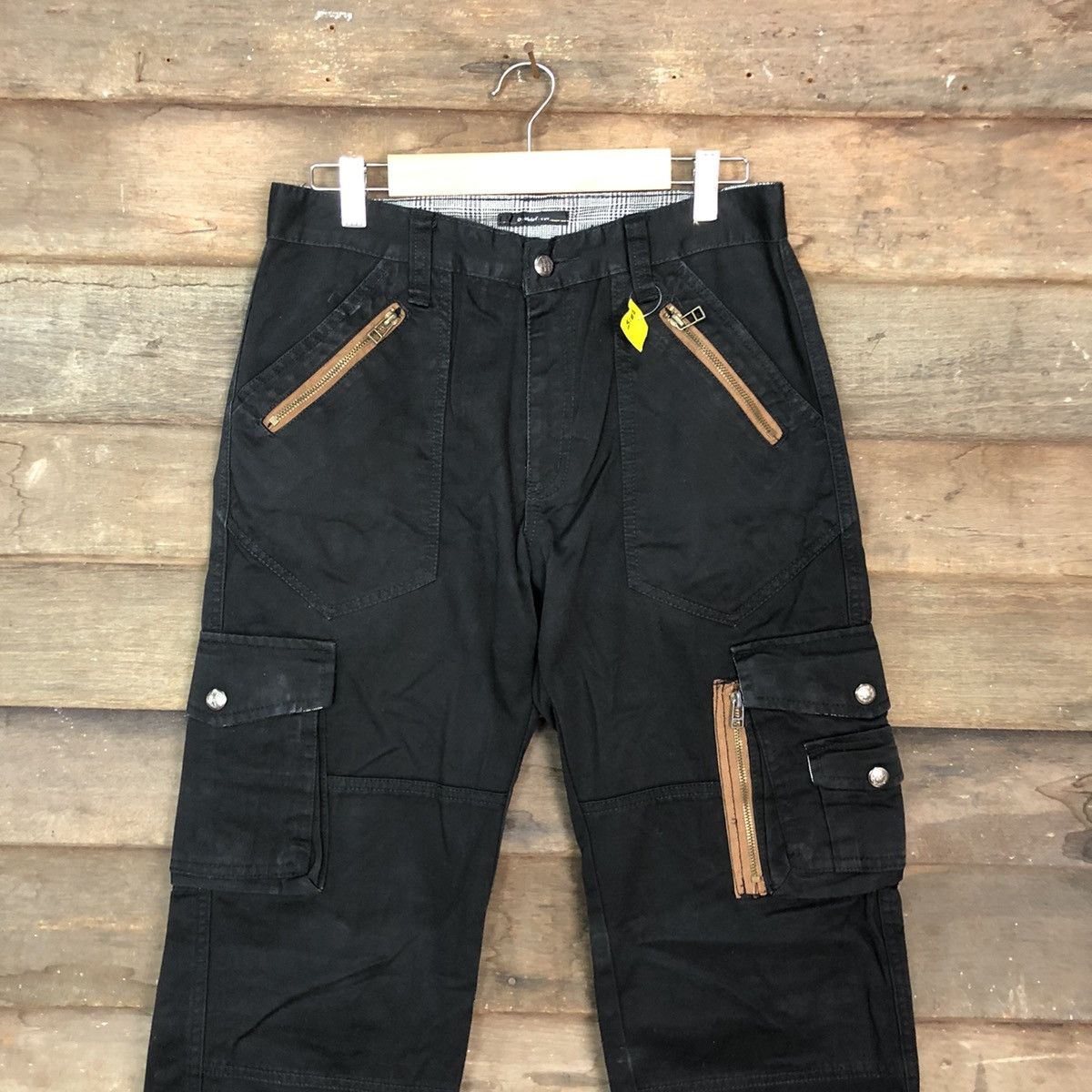 Edition Japan Double Focus Black Multipocket Cargo Pants #3315 Size US 28 / EU 44 - 2 Thumbnail
