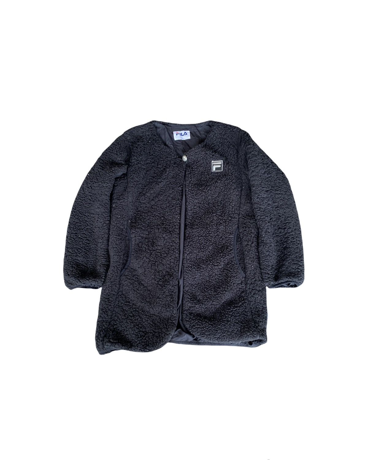 Fila Vintage Fila Fleece Deep Pile Cardigan Sweater Size L / US 10 / IT 46 - 1 Thumbnail