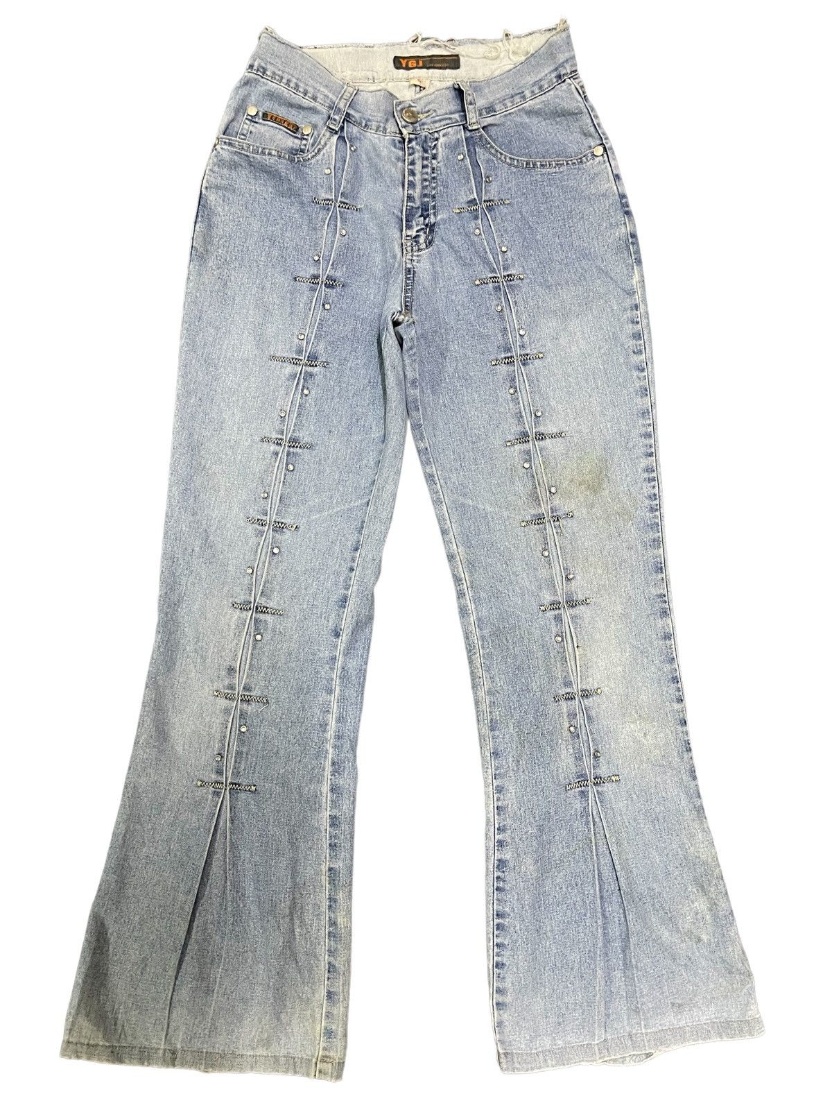image of Archival Clothing x Avant Garde Vintage Blue Wash Style Flare Jeans, Women's (Size 24)