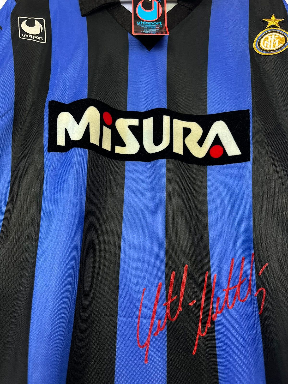 Vintage RARE 1990/1991 Inter Milan Uhlsport #10 Home Football Jersey Size US XL / EU 56 / 4 - 6 Thumbnail