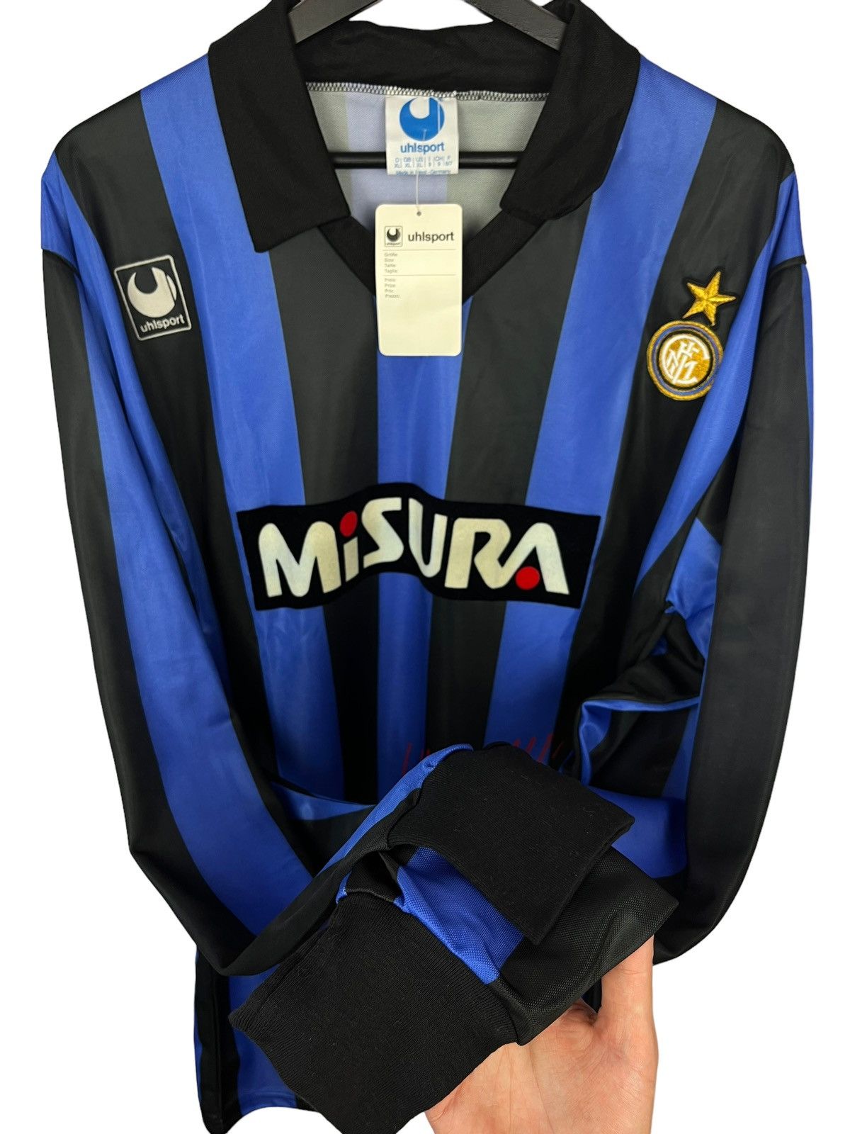 Vintage RARE 1990/1991 Inter Milan Uhlsport #10 Home Football Jersey Size US XL / EU 56 / 4 - 8 Thumbnail
