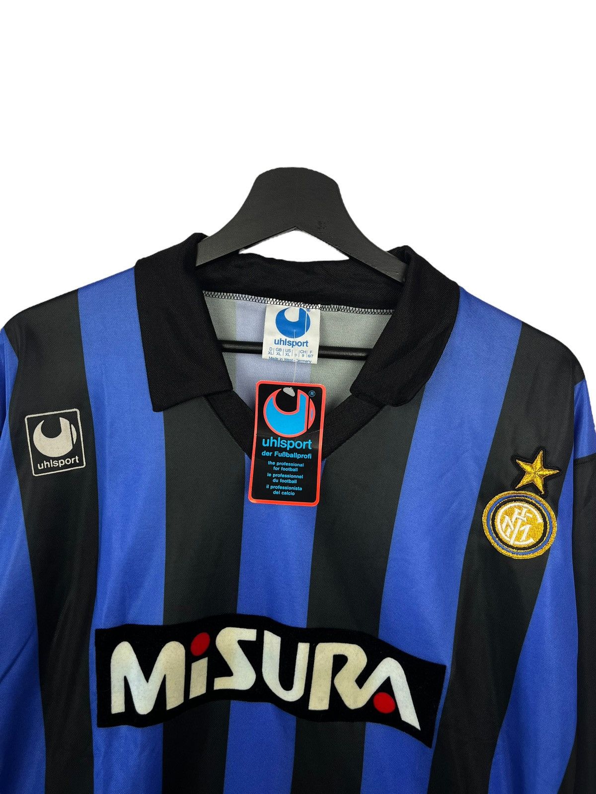 Vintage RARE 1990/1991 Inter Milan Uhlsport #10 Home Football Jersey Size US XL / EU 56 / 4 - 2 Thumbnail