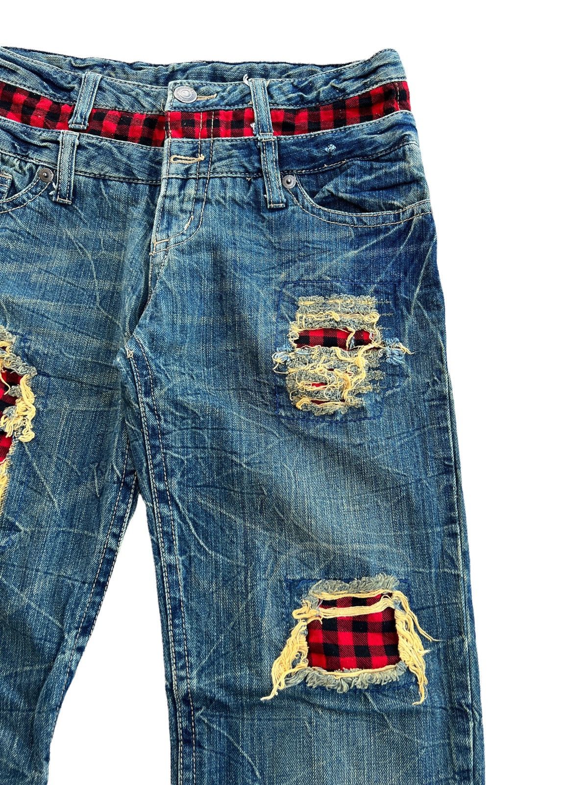Hysteric Glamour × Japanese Brand Japanese Brand Distressed Double Waist Ripped Kapital Style Size US 29 - 6 Thumbnail