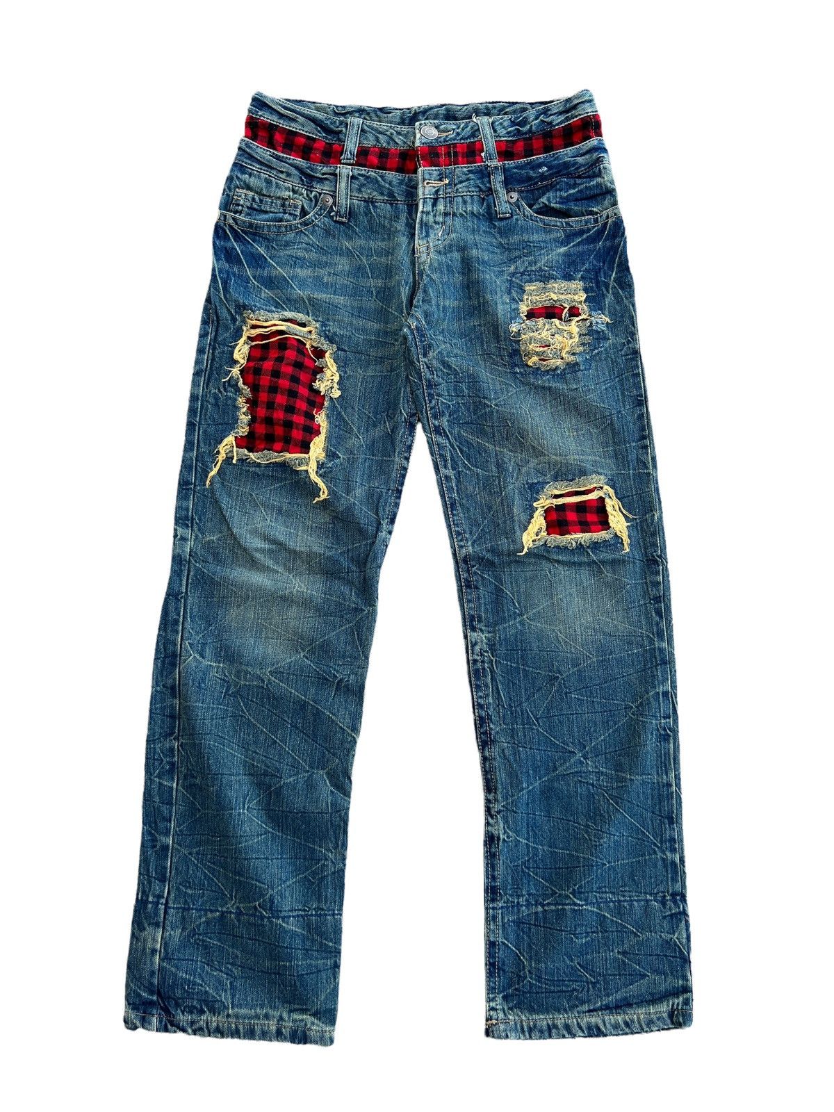 Hysteric Glamour × Japanese Brand Japanese Brand Distressed Double Waist Ripped Kapital Style Size US 29 - 1 Thumbnail