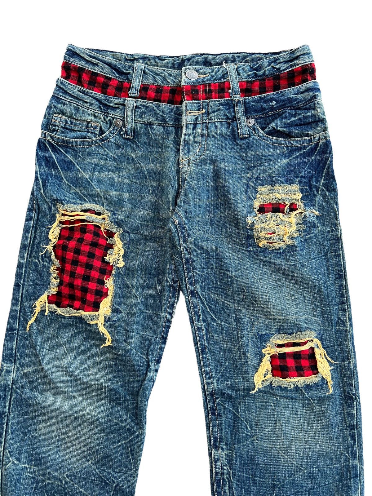 Hysteric Glamour × Japanese Brand Japanese Brand Distressed Double Waist Ripped Kapital Style Size US 29 - 3 Thumbnail