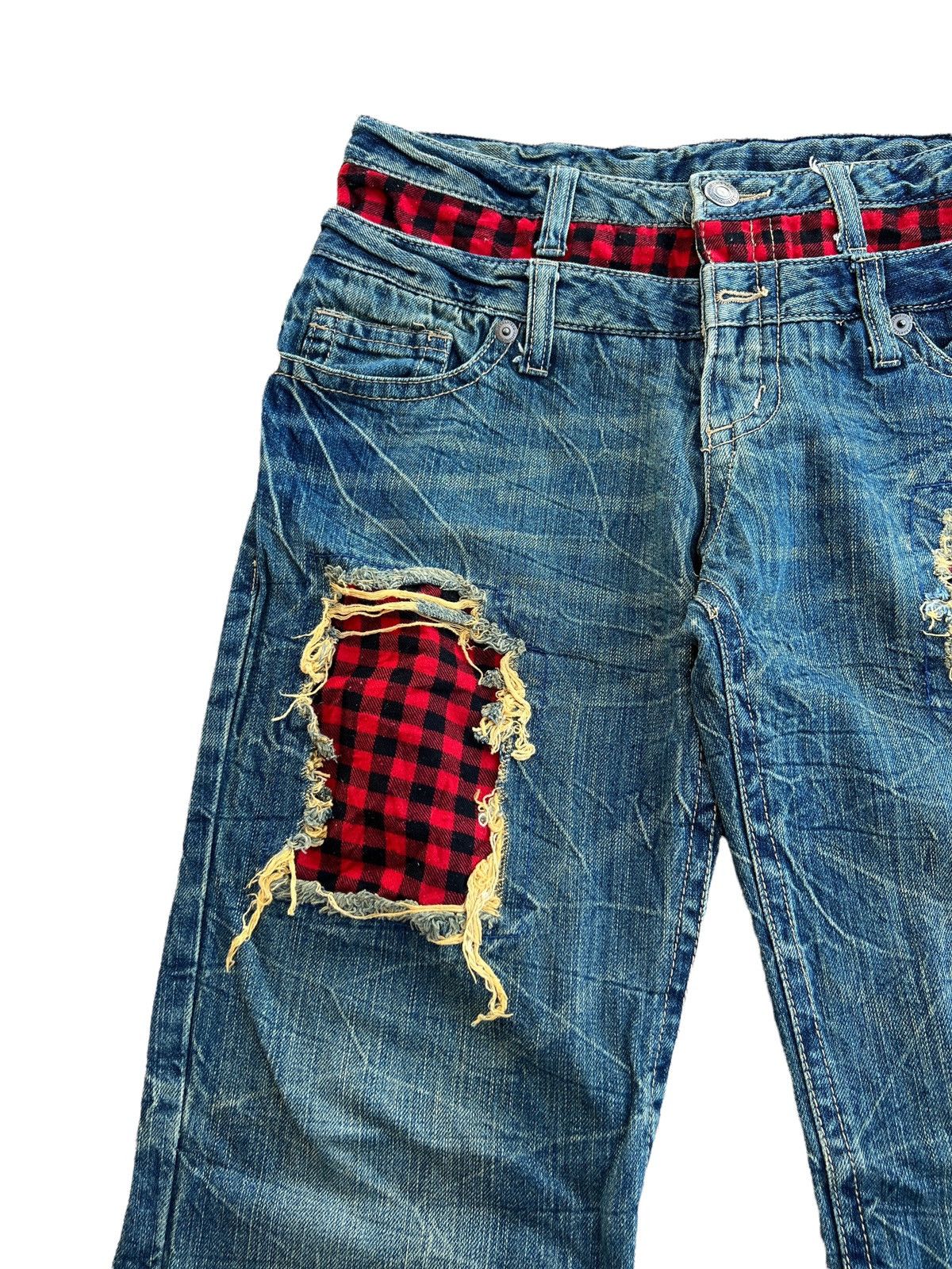 Hysteric Glamour × Japanese Brand Japanese Brand Distressed Double Waist Ripped Kapital Style Size US 29 - 5 Thumbnail