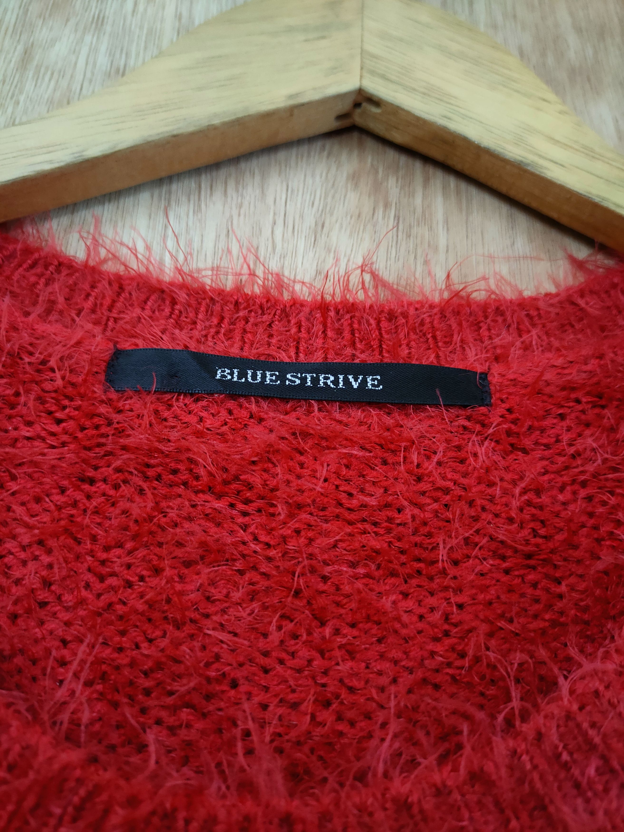 Homespun Knitwear DL Blue Strive mohair fur red knitwear shag shaggy #46-439 Size M / US 6-8 / IT 42-44 - 5 Thumbnail