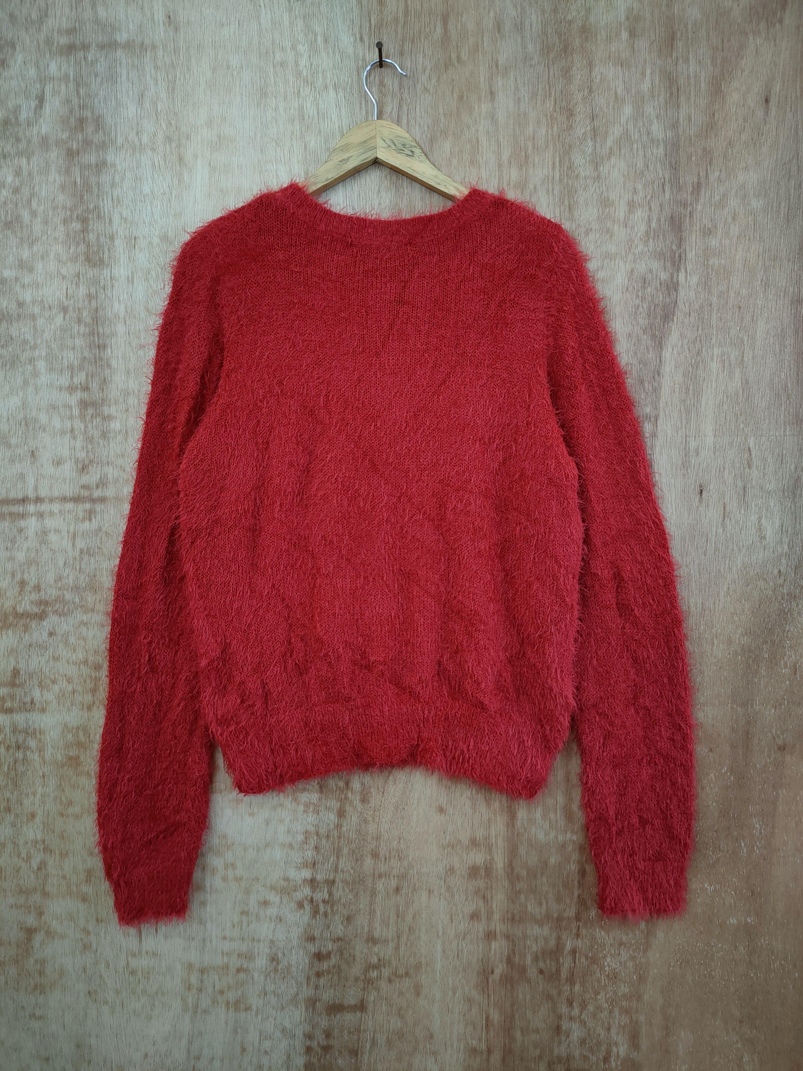 Homespun Knitwear DL Blue Strive mohair fur red knitwear shag shaggy #46-439 Size M / US 6-8 / IT 42-44 - 7 Thumbnail