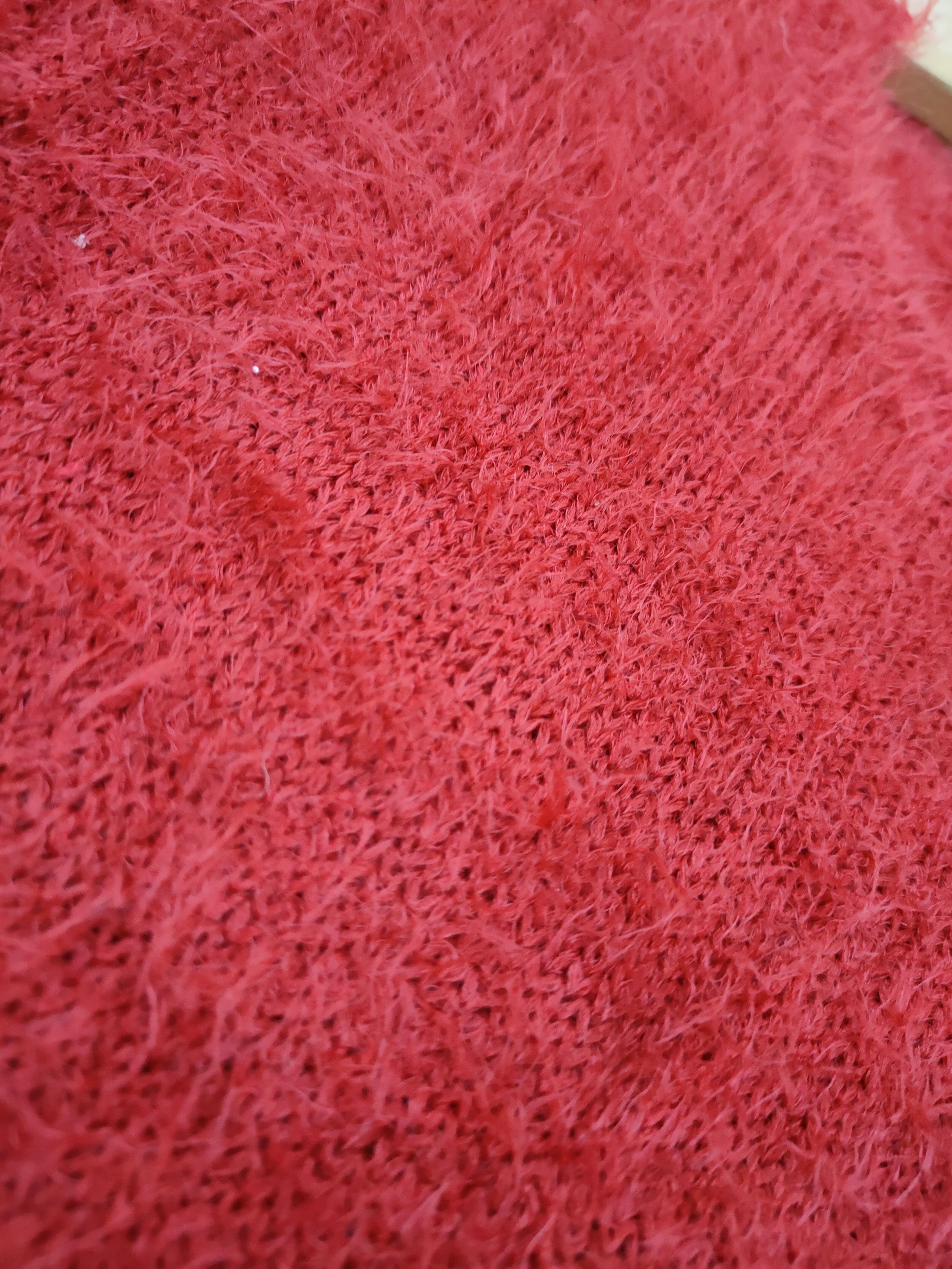 Homespun Knitwear DL Blue Strive mohair fur red knitwear shag shaggy #46-439 Size M / US 6-8 / IT 42-44 - 4 Thumbnail
