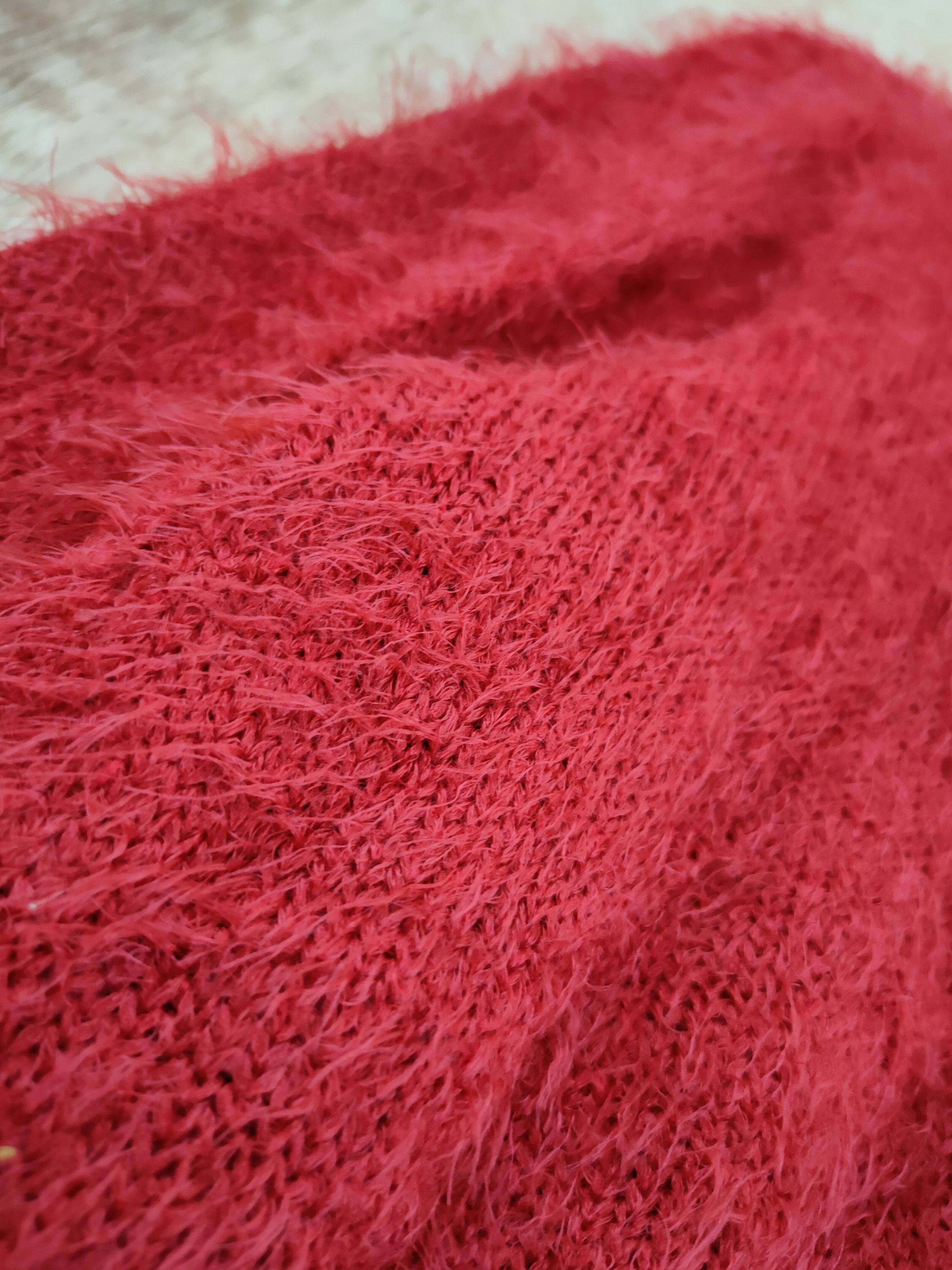 Homespun Knitwear DL Blue Strive mohair fur red knitwear shag shaggy #46-439 Size M / US 6-8 / IT 42-44 - 10 Thumbnail