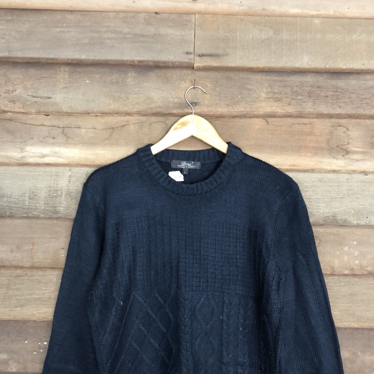 Vintage Beno Dark Blue Knitwear sweatshirt #102B Size US M / EU 48-50 / 2 - 9 Thumbnail