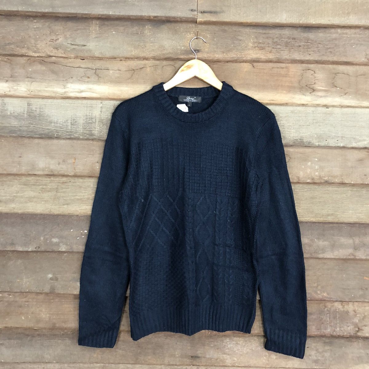 Vintage Beno Dark Blue Knitwear sweatshirt #102B Size US M / EU 48-50 / 2 - 3 Thumbnail