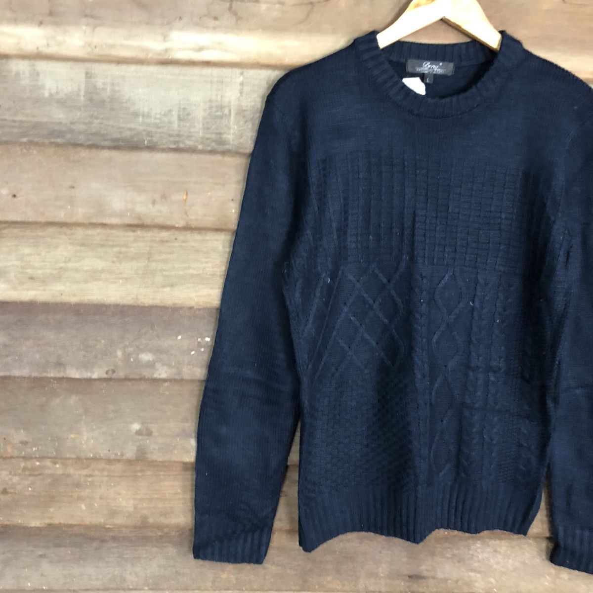 Vintage Beno Dark Blue Knitwear sweatshirt #102B Size US M / EU 48-50 / 2 - 7 Thumbnail