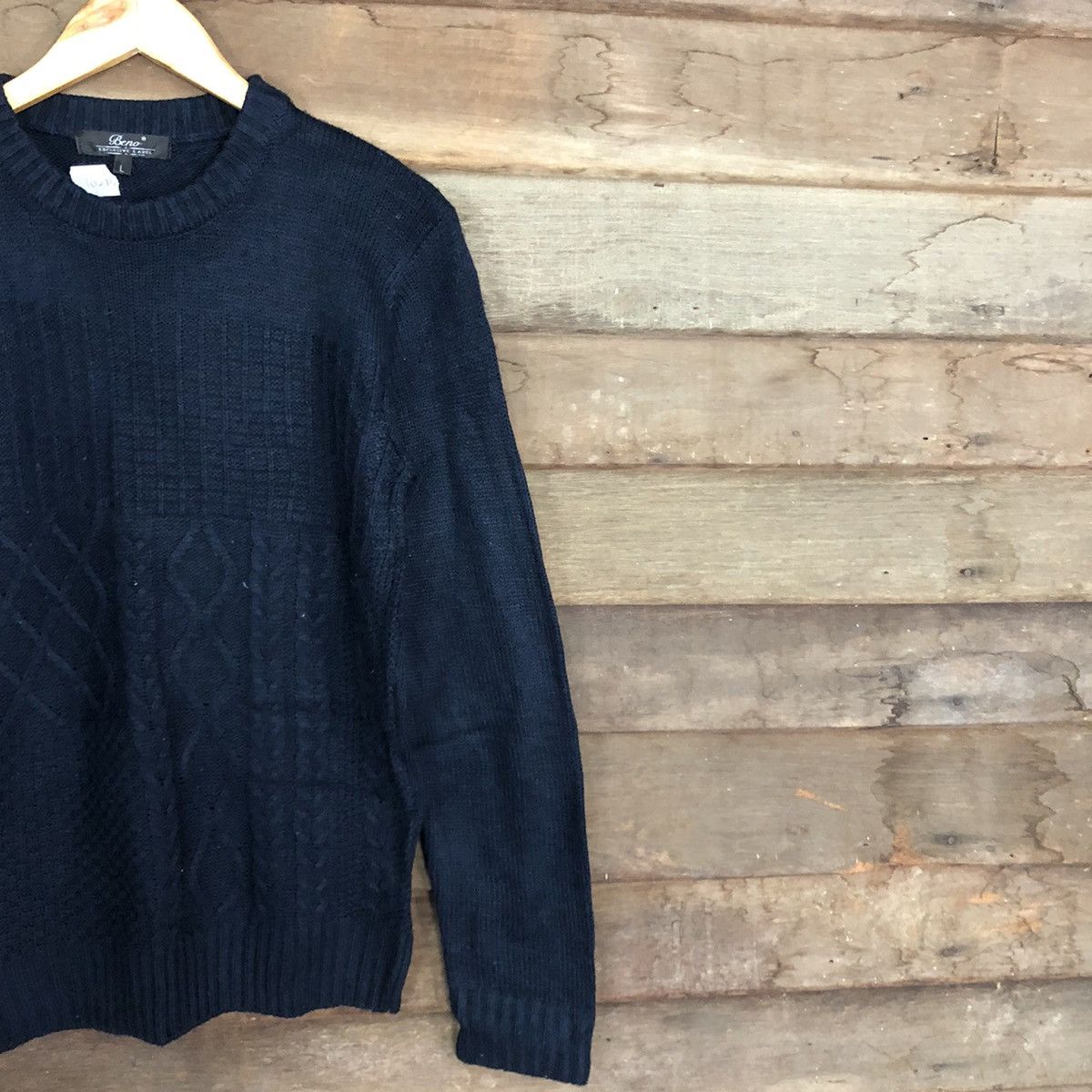 Vintage Beno Dark Blue Knitwear sweatshirt #102B Size US M / EU 48-50 / 2 - 5 Thumbnail