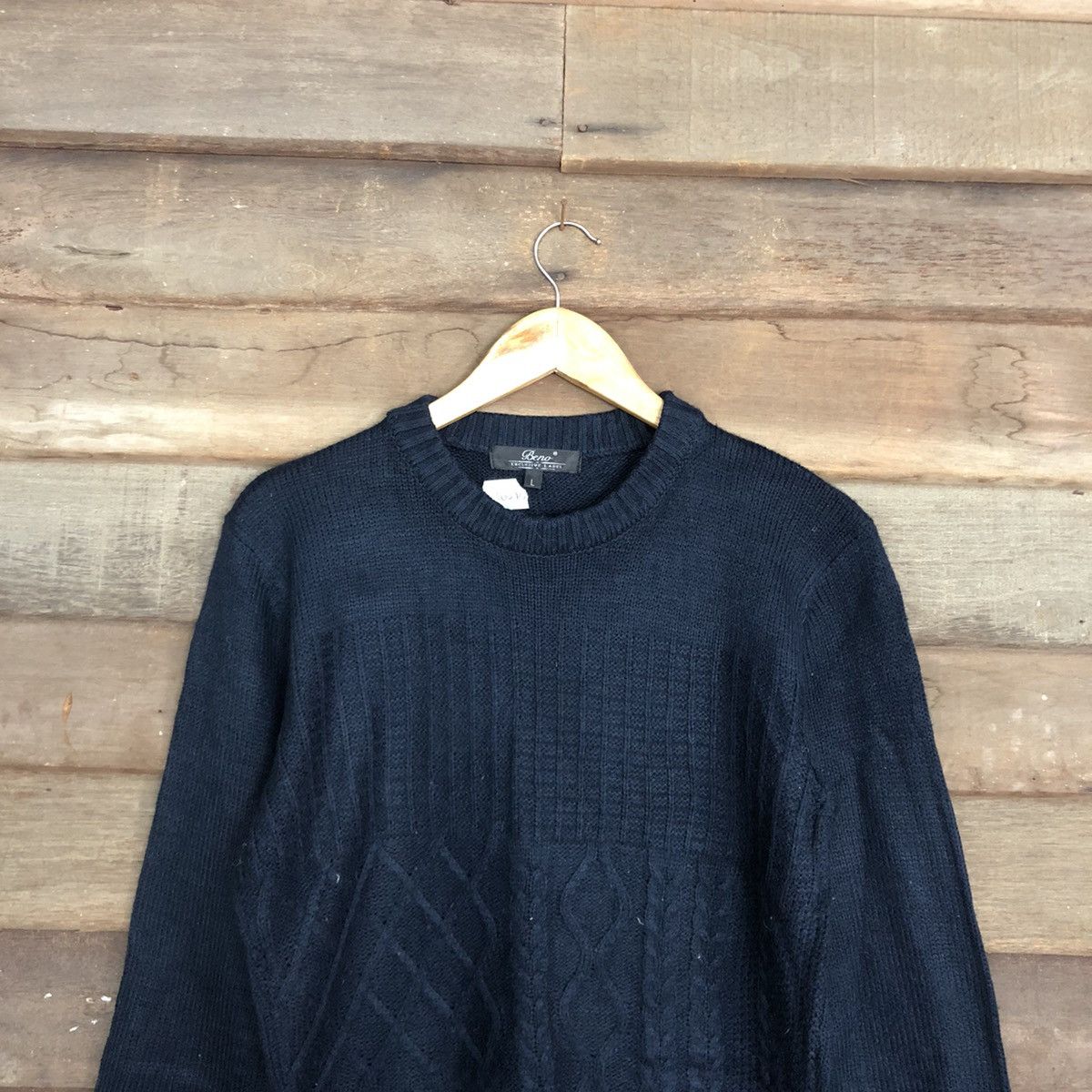 Vintage Beno Dark Blue Knitwear sweatshirt #102B Size US M / EU 48-50 / 2 - 2 Thumbnail