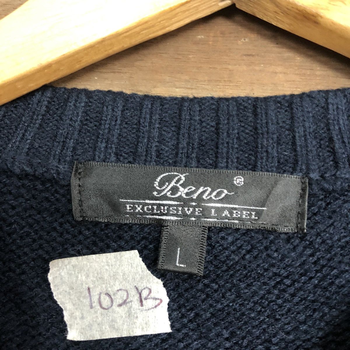 Vintage Beno Dark Blue Knitwear sweatshirt #102B Size US M / EU 48-50 / 2 - 10 Thumbnail
