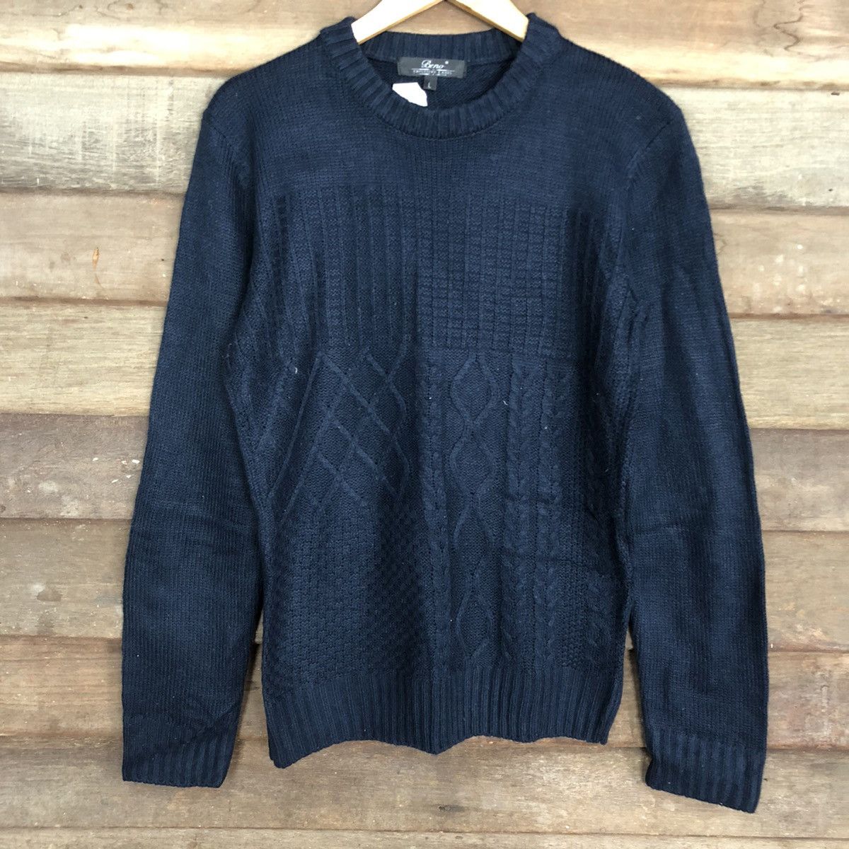 Vintage Beno Dark Blue Knitwear sweatshirt #102B Size US M / EU 48-50 / 2 - 8 Thumbnail