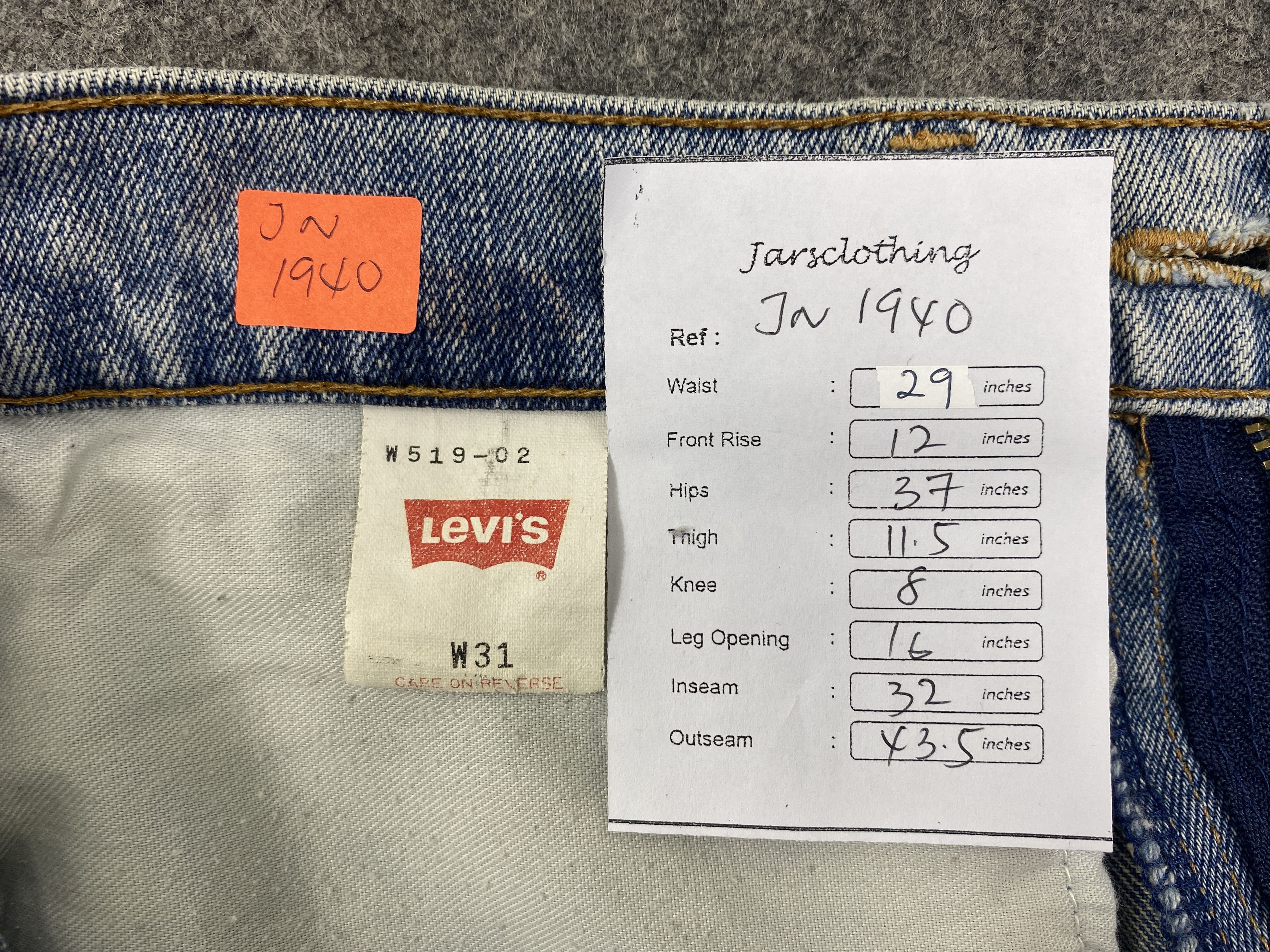 Levi's Light Blue Wash Vintage Levi's 519 29x32 Denim -JN1940 Size US 29 - 8 Thumbnail