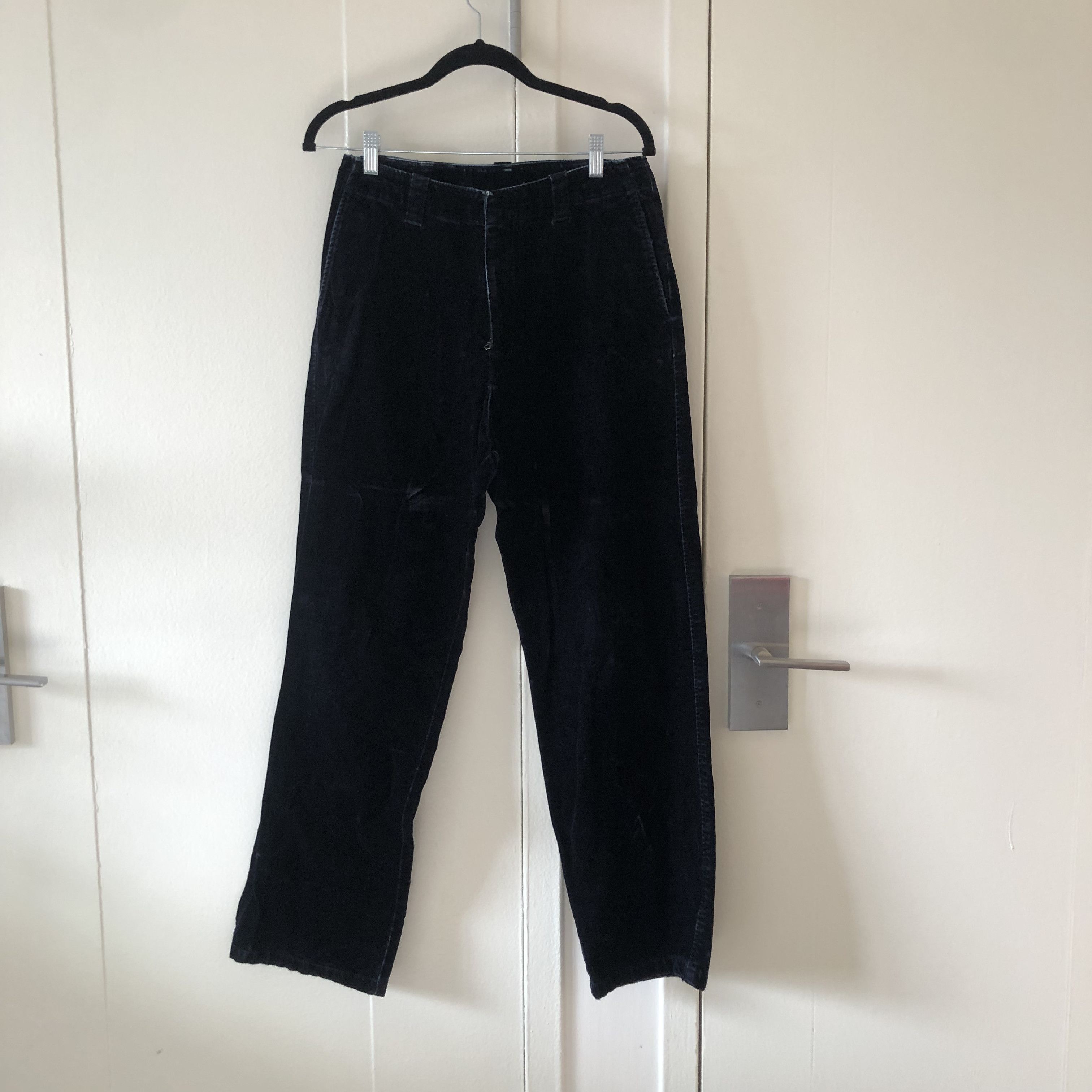 image of Acne Studios Velvet Trousers in Navy, Men's (Size 30)