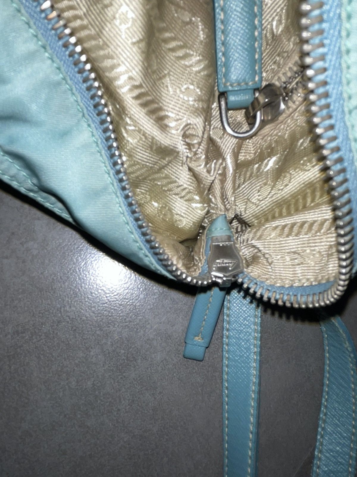 Prada Archive Prada Floral Applications Turqoise Shoulder Bag Size ONE SIZE - 13 Thumbnail