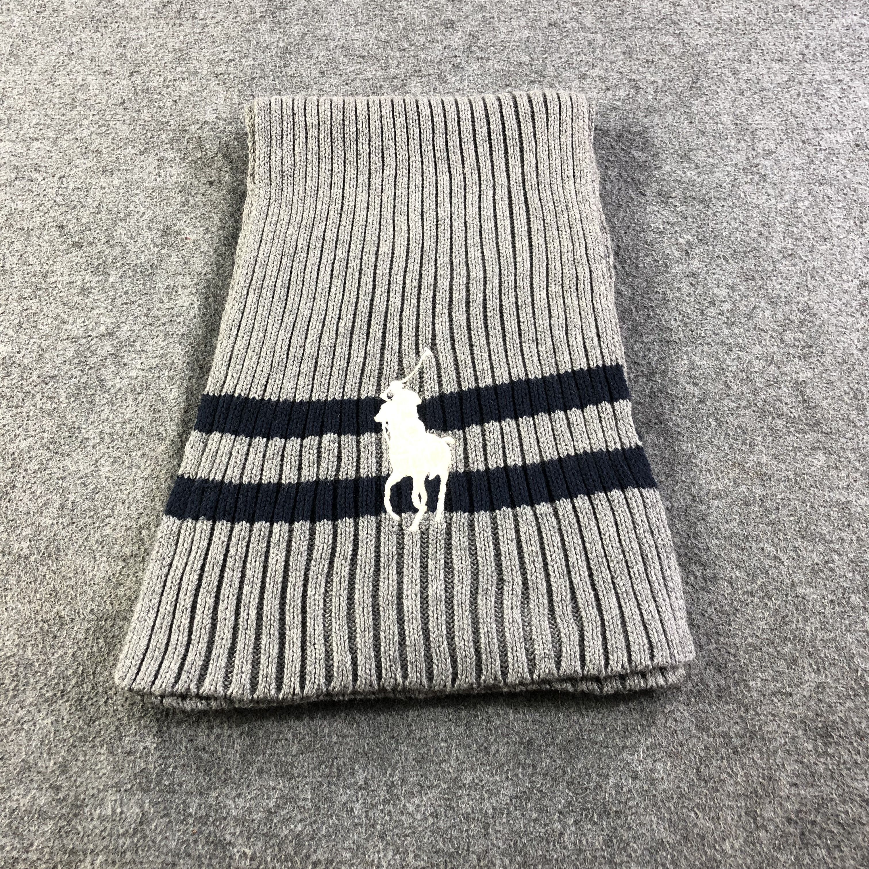 Polo Ralph Lauren Polo Ralph Lauren Big Logo Pleated Wool Scarf Muffler V1222 Size ONE SIZE - 1 Thumbnail