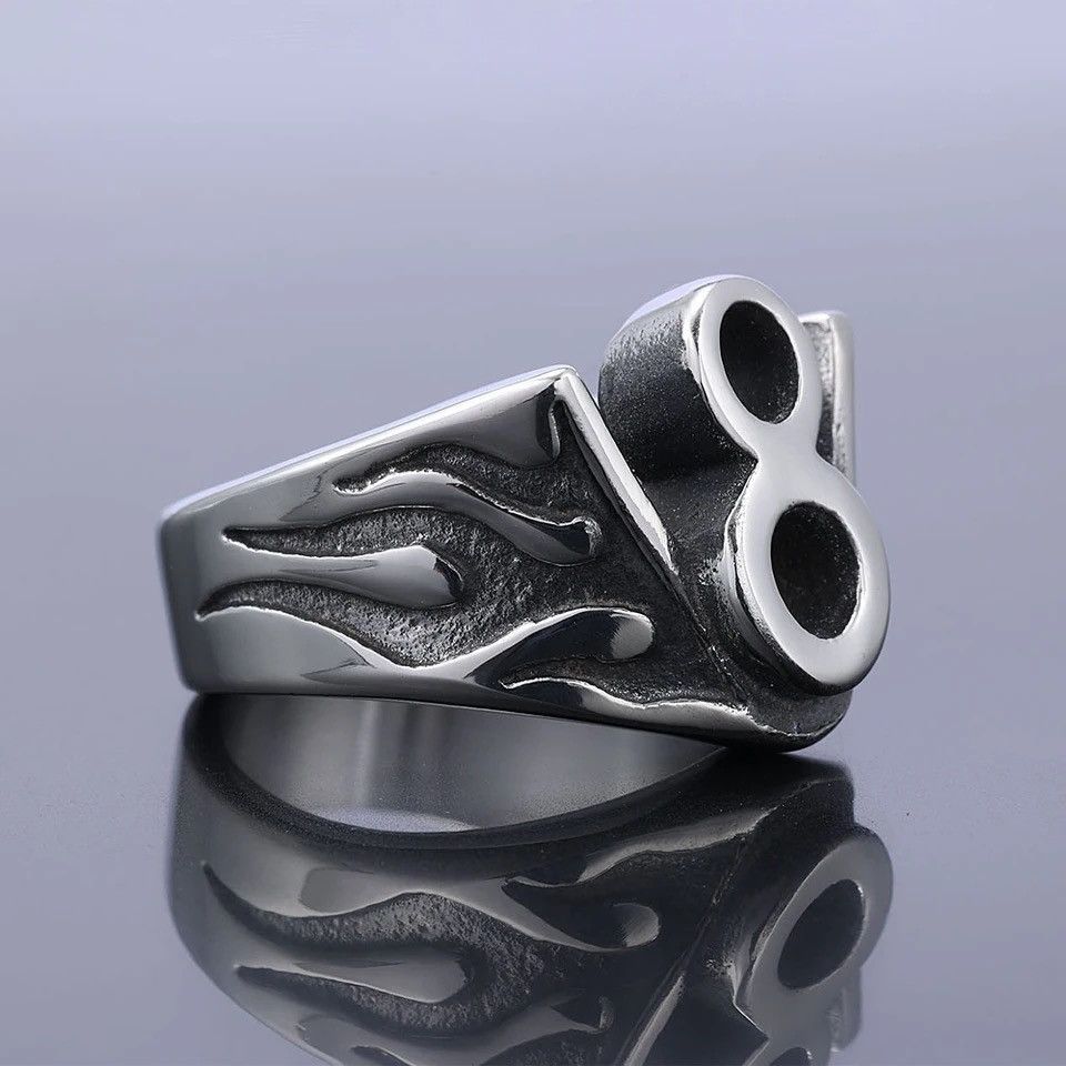 Jewelry Cool Flaming Number 8 Ring Size ONE SIZE - 1 Thumbnail