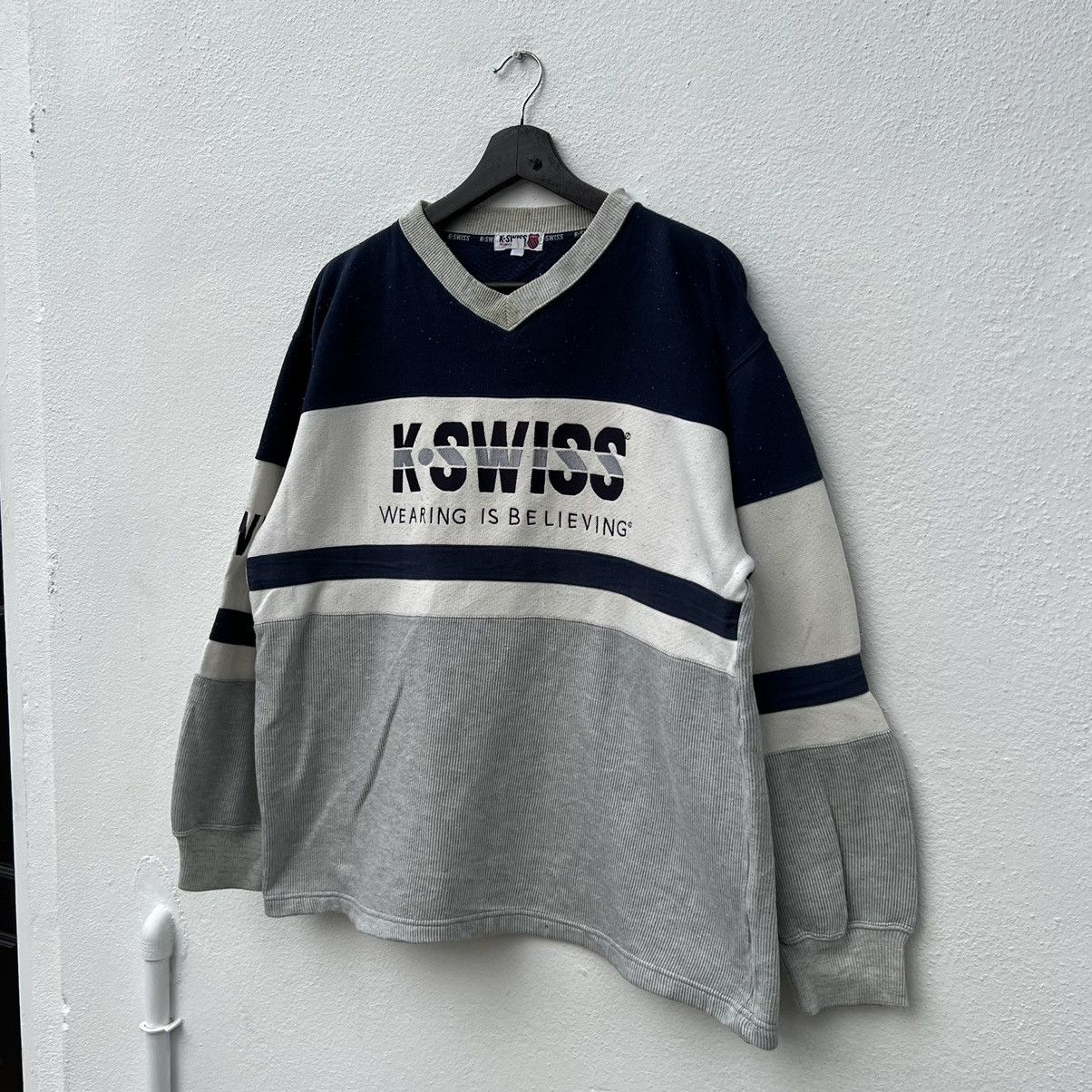 Japanese Brand VINTAGE K SWISS SWEATSHIRT BIG LOGO JUMPER CREWNECK Size US L / EU 52-54 / 3 - 2 Thumbnail