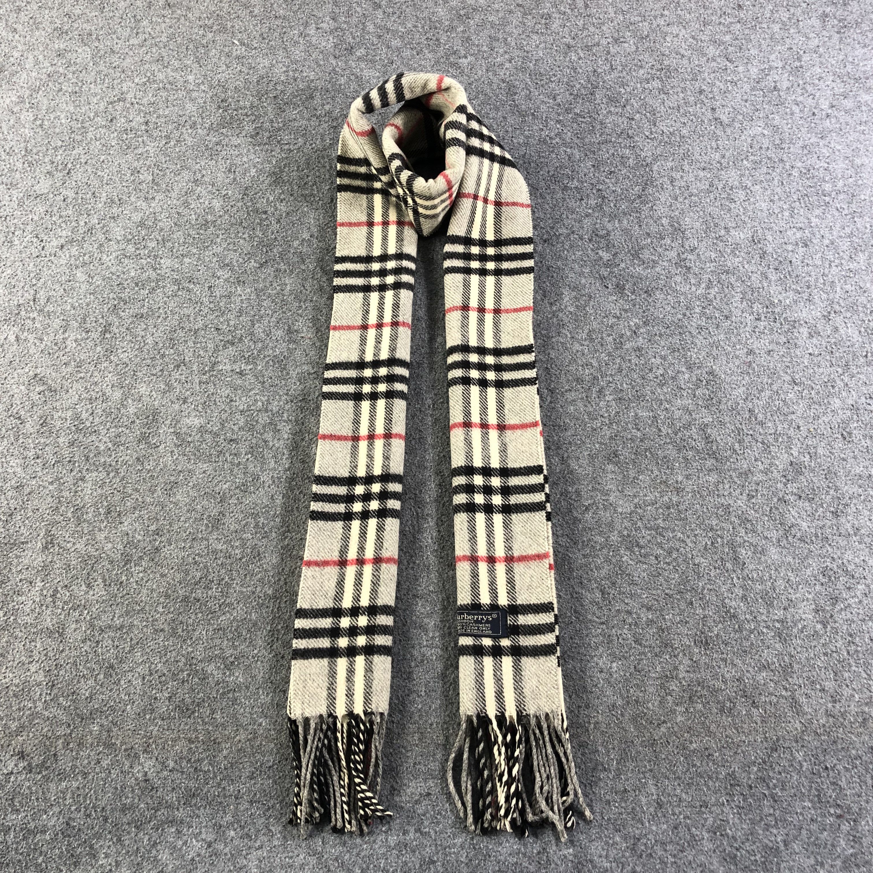 Burberry Burberrys Nova Check Grey Cashmere Scarf Muffler V1104 Size ONE SIZE - 1 Thumbnail