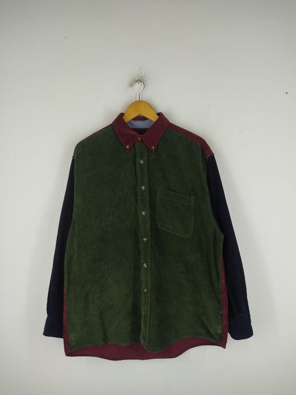 Eddie Bauer Patchwork Corduroy Button Up Shirt Size US M / EU 48-50 / 2 - 1 Thumbnail