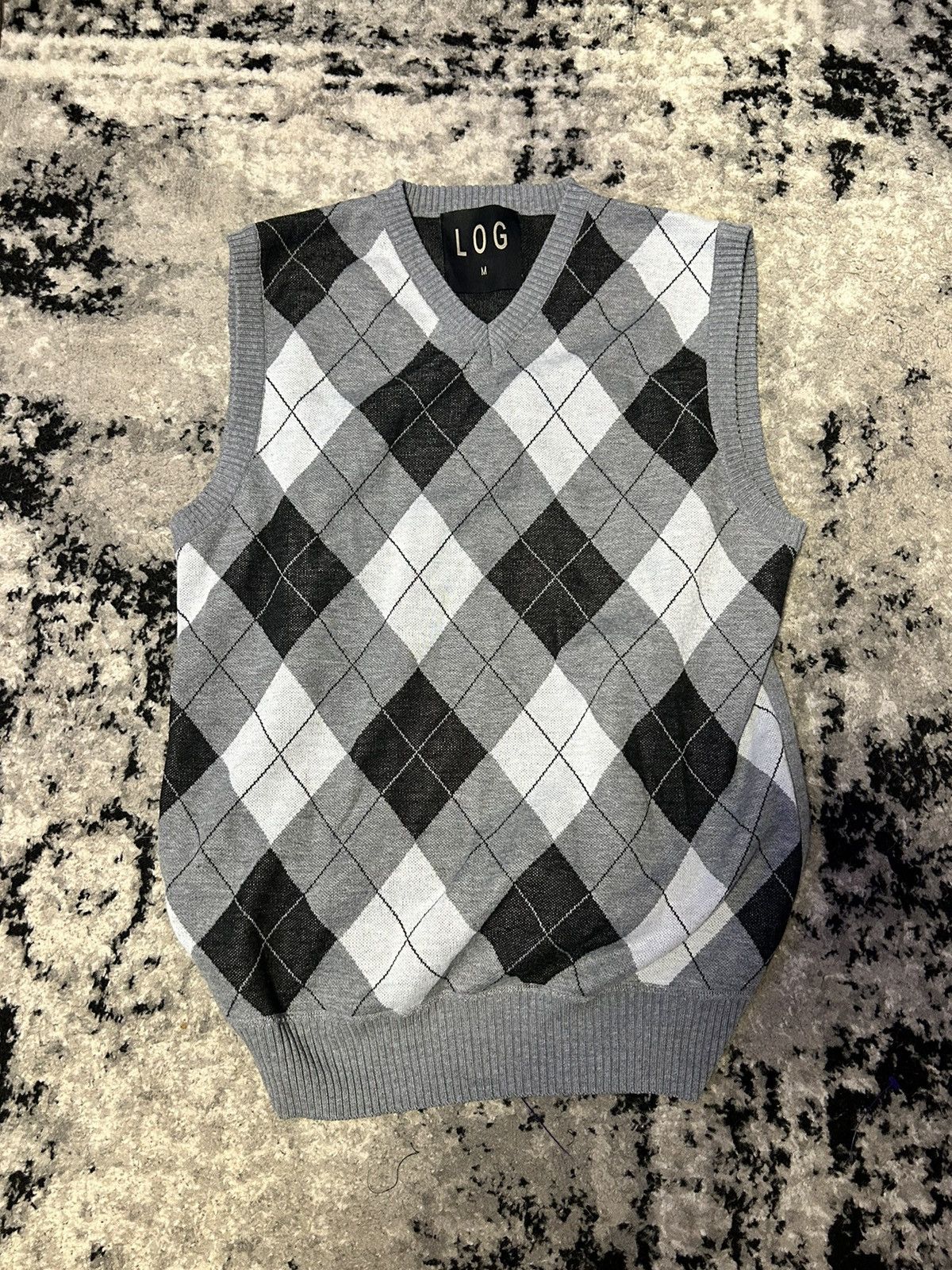 Vintage grey black and white sleeveless sweater vest Size US M / EU 48-50 / 2 - 1 Thumbnail