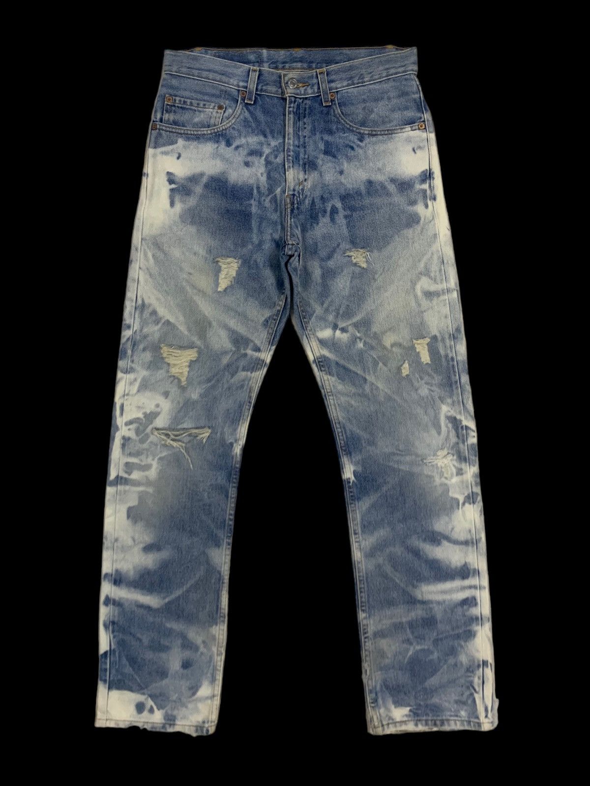Levi's Sick Vintage Levis 505 Bleached Regular Fit Distressed Jeans Size US 32 / EU 48 - 1 Thumbnail