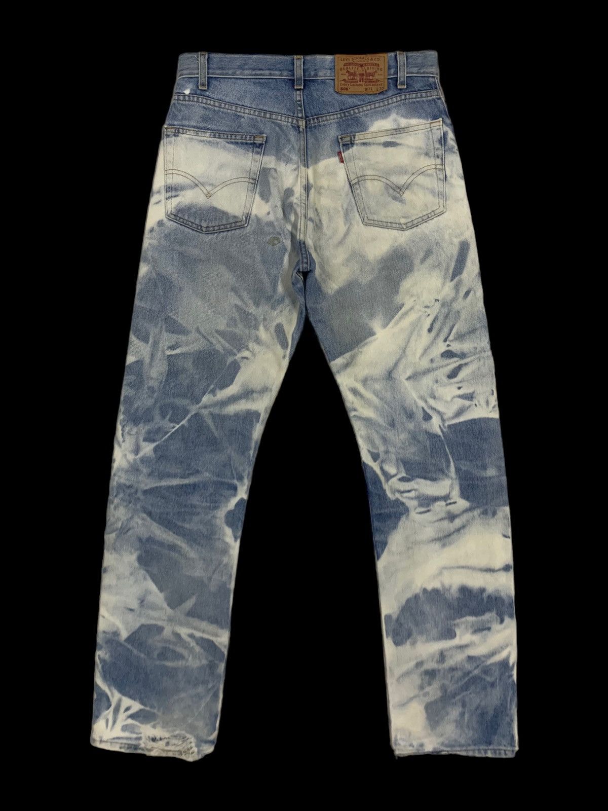 Levi's Sick Vintage Levis 505 Bleached Regular Fit Distressed Jeans Size US 32 / EU 48 - 2 Thumbnail