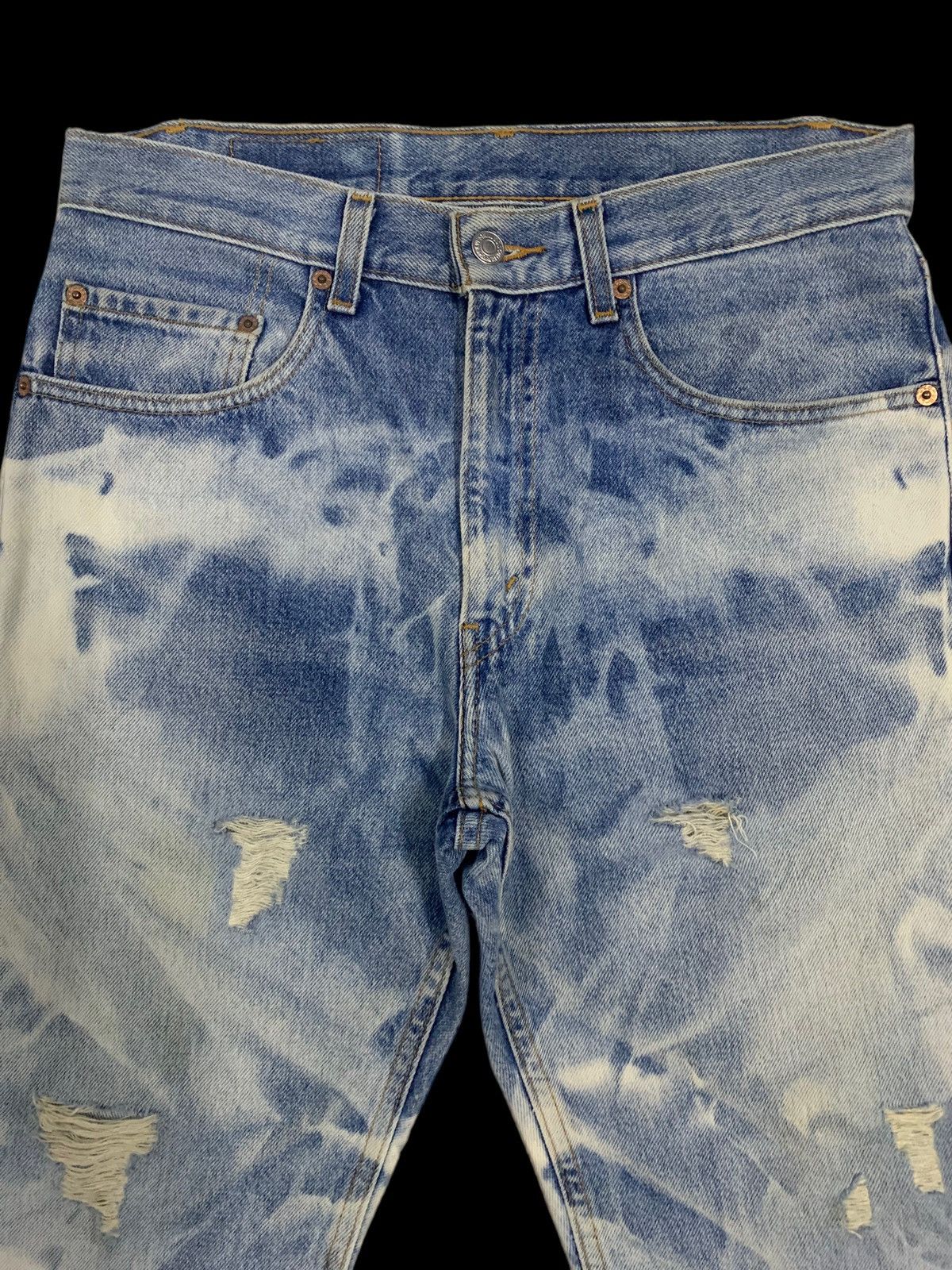 Levi's Sick Vintage Levis 505 Bleached Regular Fit Distressed Jeans Size US 32 / EU 48 - 3 Thumbnail