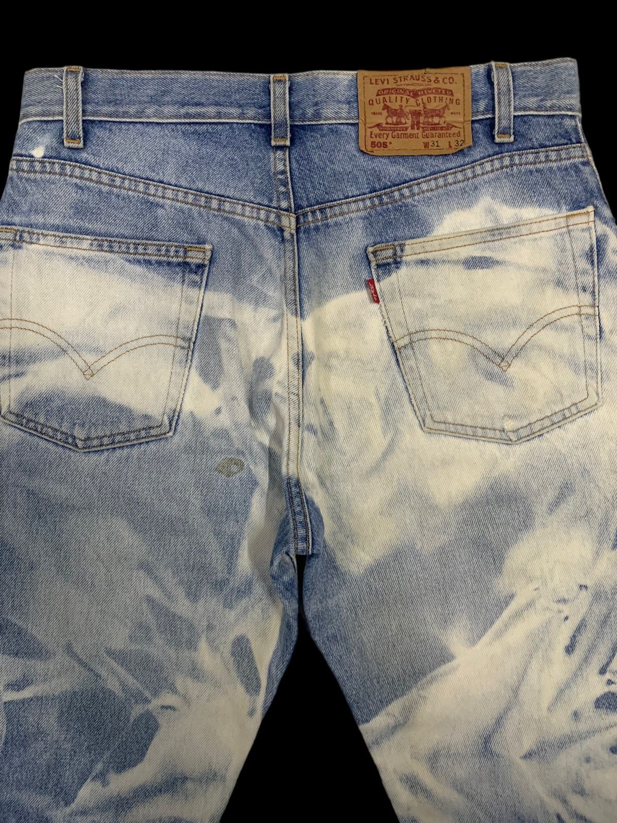 Levi's Sick Vintage Levis 505 Bleached Regular Fit Distressed Jeans Size US 32 / EU 48 - 12 Thumbnail