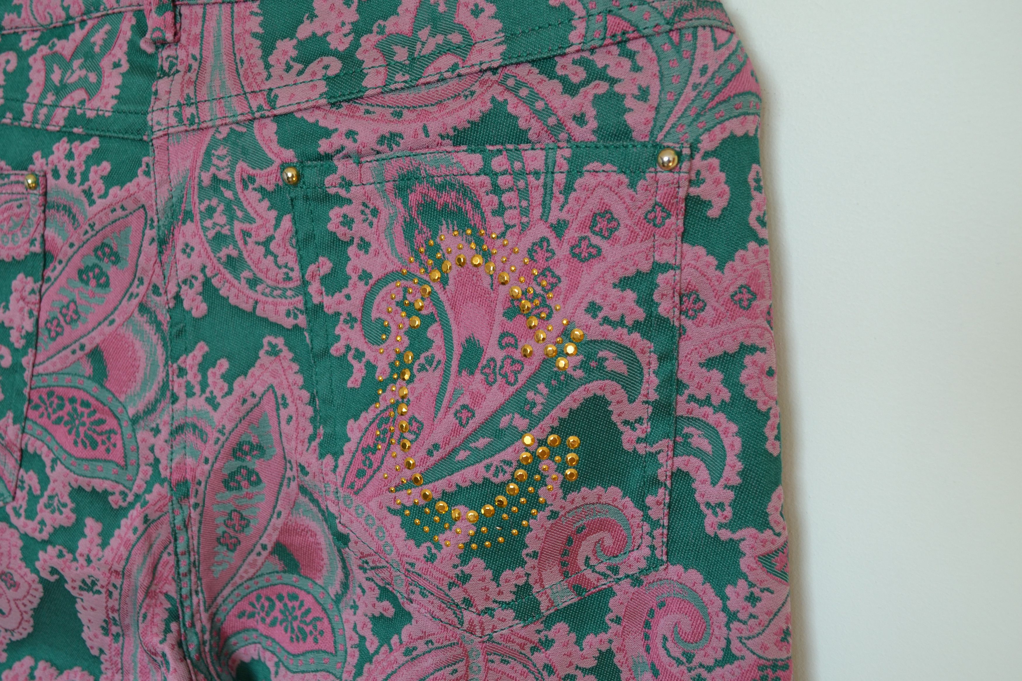 Cavalli Class 🔴 Roberto Cavalli Pants Flower Pattern Print Floral Pink Size 27" / US 4 / IT 40 - 3 Thumbnail