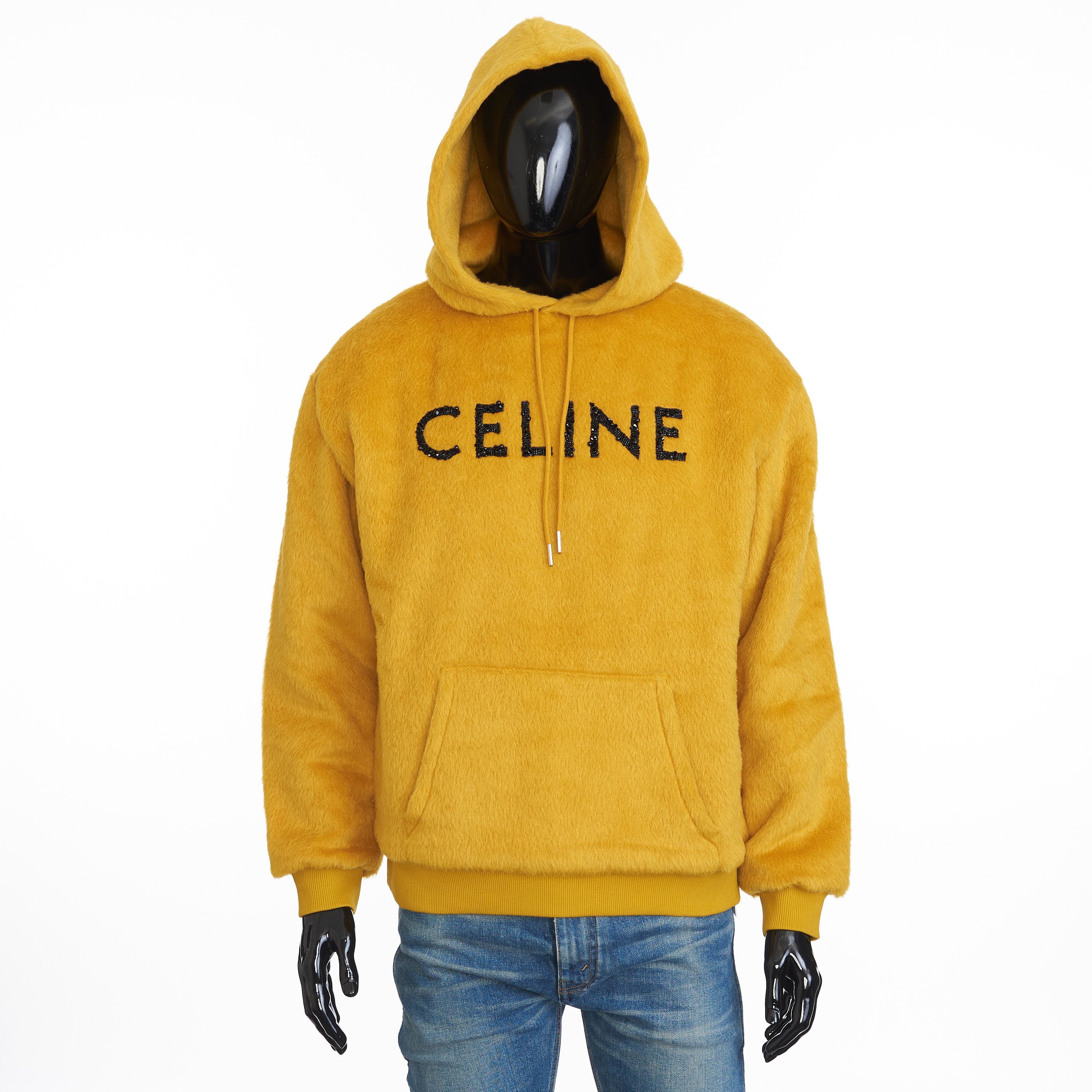 Celine Loose Fit Hoodie In Fuzzy Wool Sequined Celine Embroidery Size US L / EU 52-54 / 3 - 1 Thumbnail