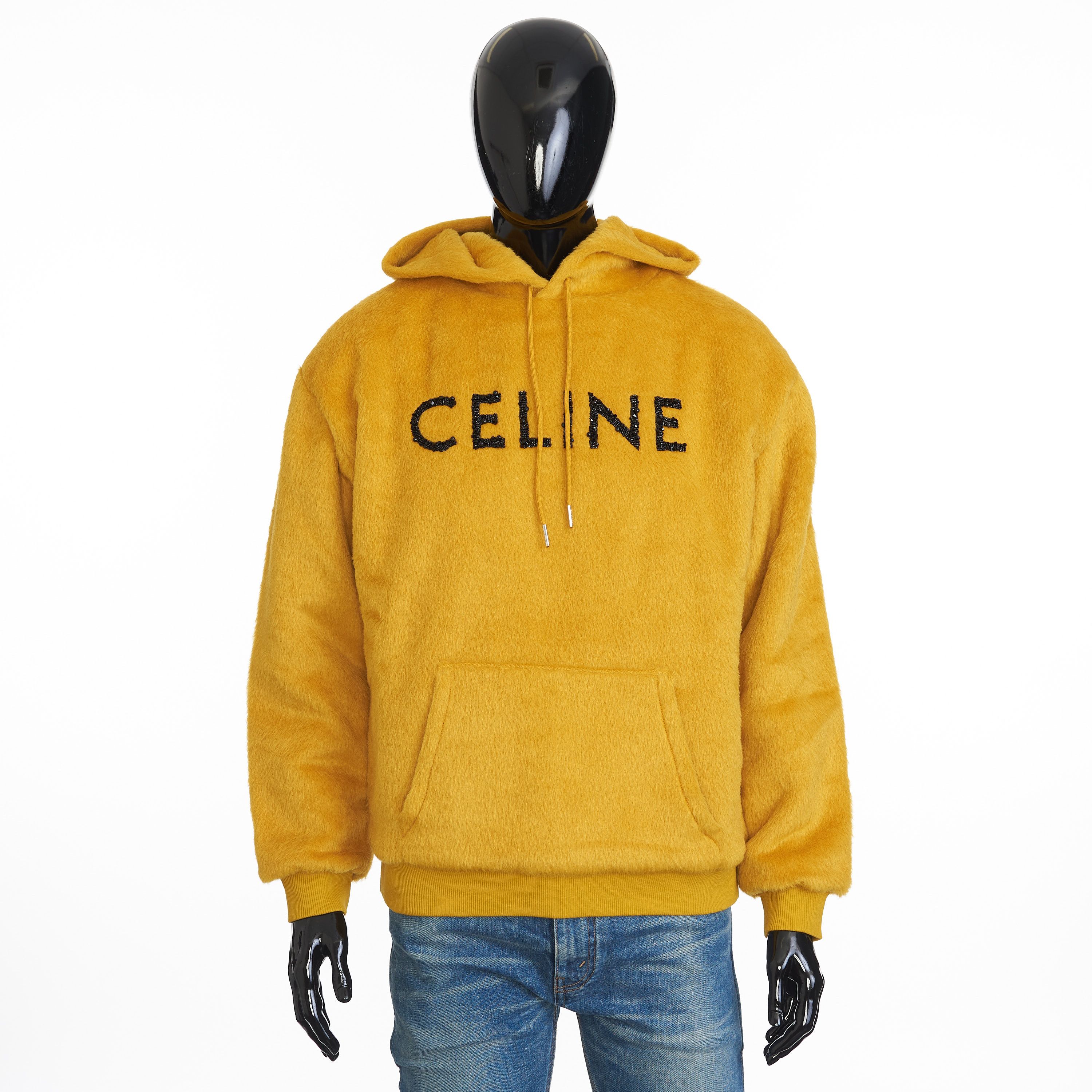Celine Loose Fit Hoodie In Fuzzy Wool Sequined Celine Embroidery Size US L / EU 52-54 / 3 - 9 Thumbnail