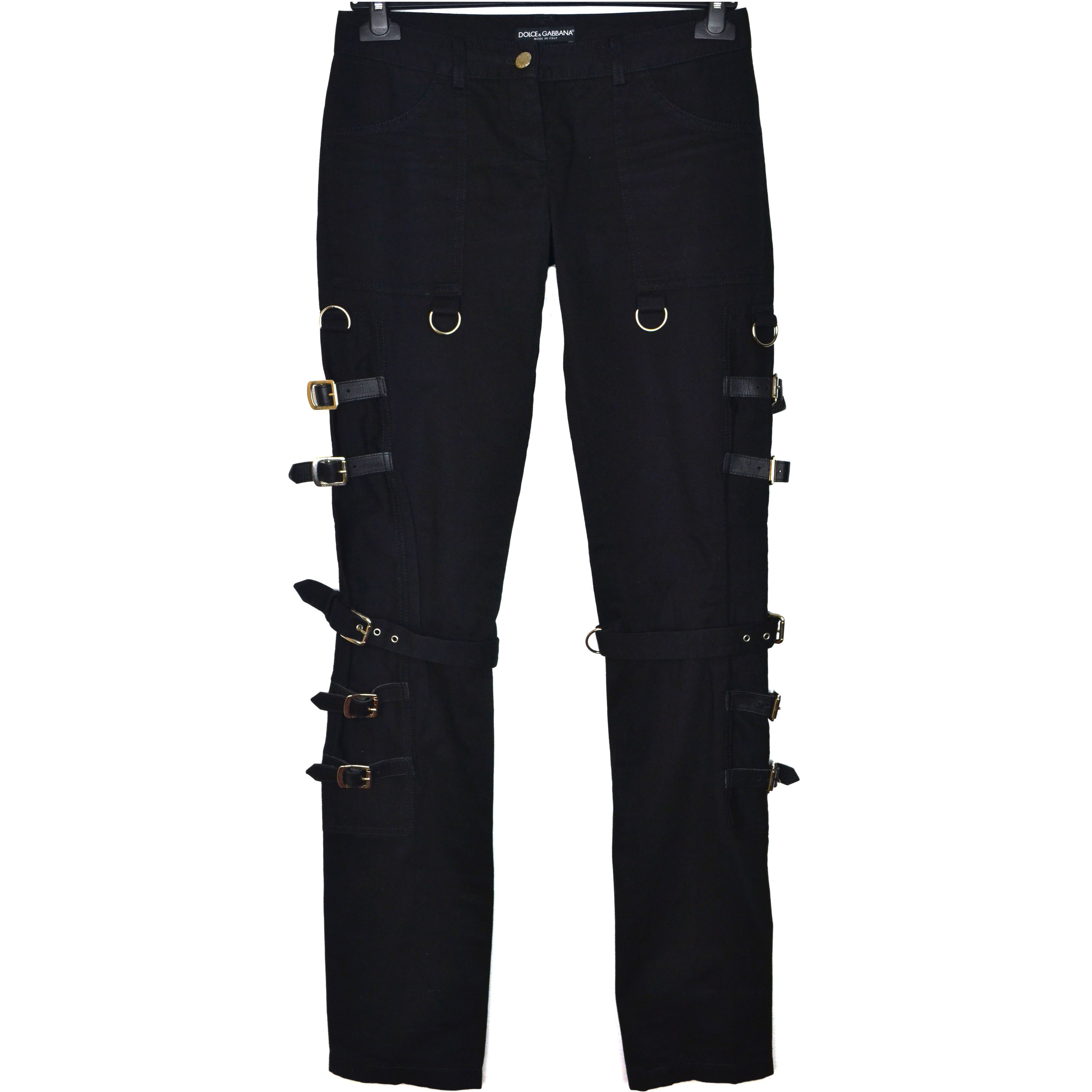 image of Pants Straps Belts Trousers D&g Sex 2003 in Black, Women's (Size 27)