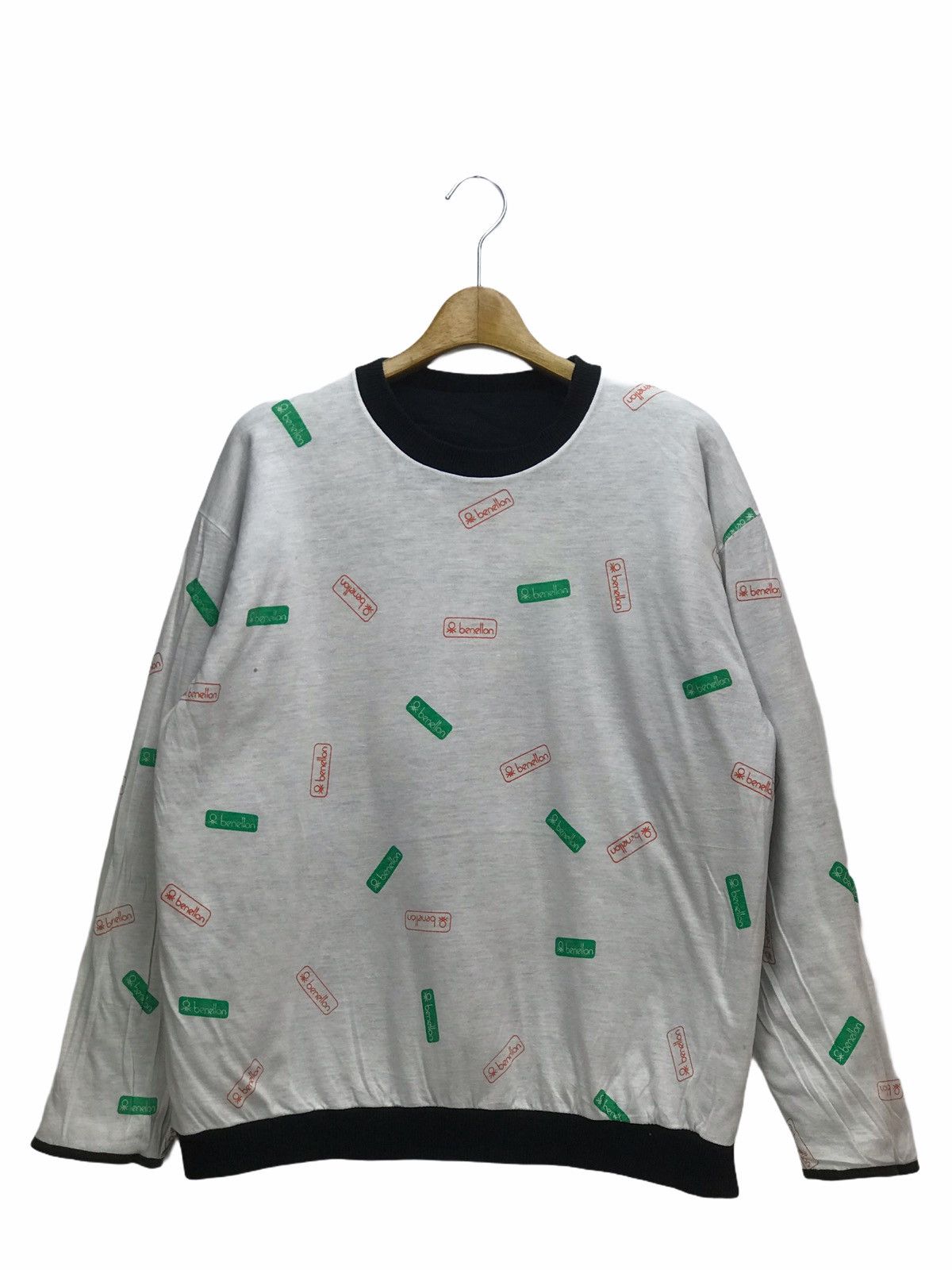 Vintage Benetton Reversible Spellout Sweatshirt
