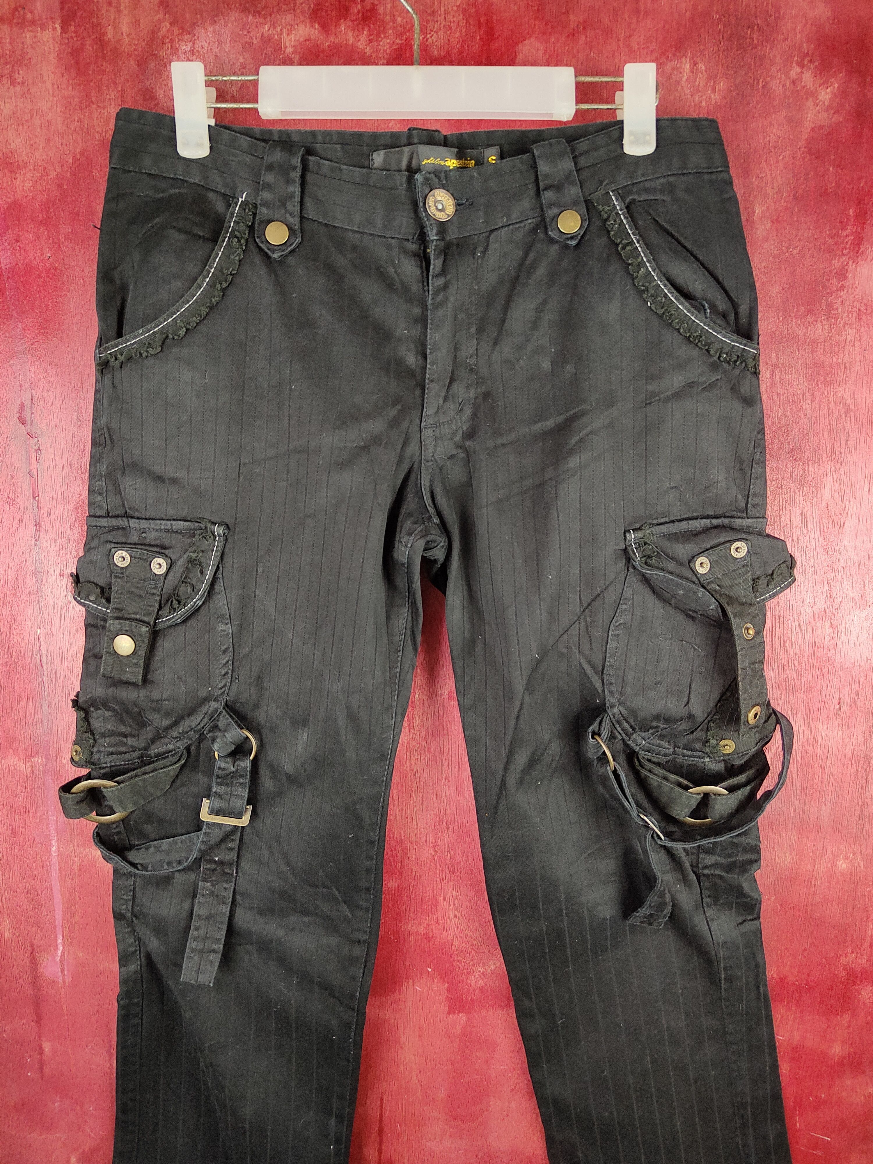 Hypebeast DL Gold Line-Apestein punk like if6was9 Cargo Pants #S787 Size 29" - 2 Thumbnail