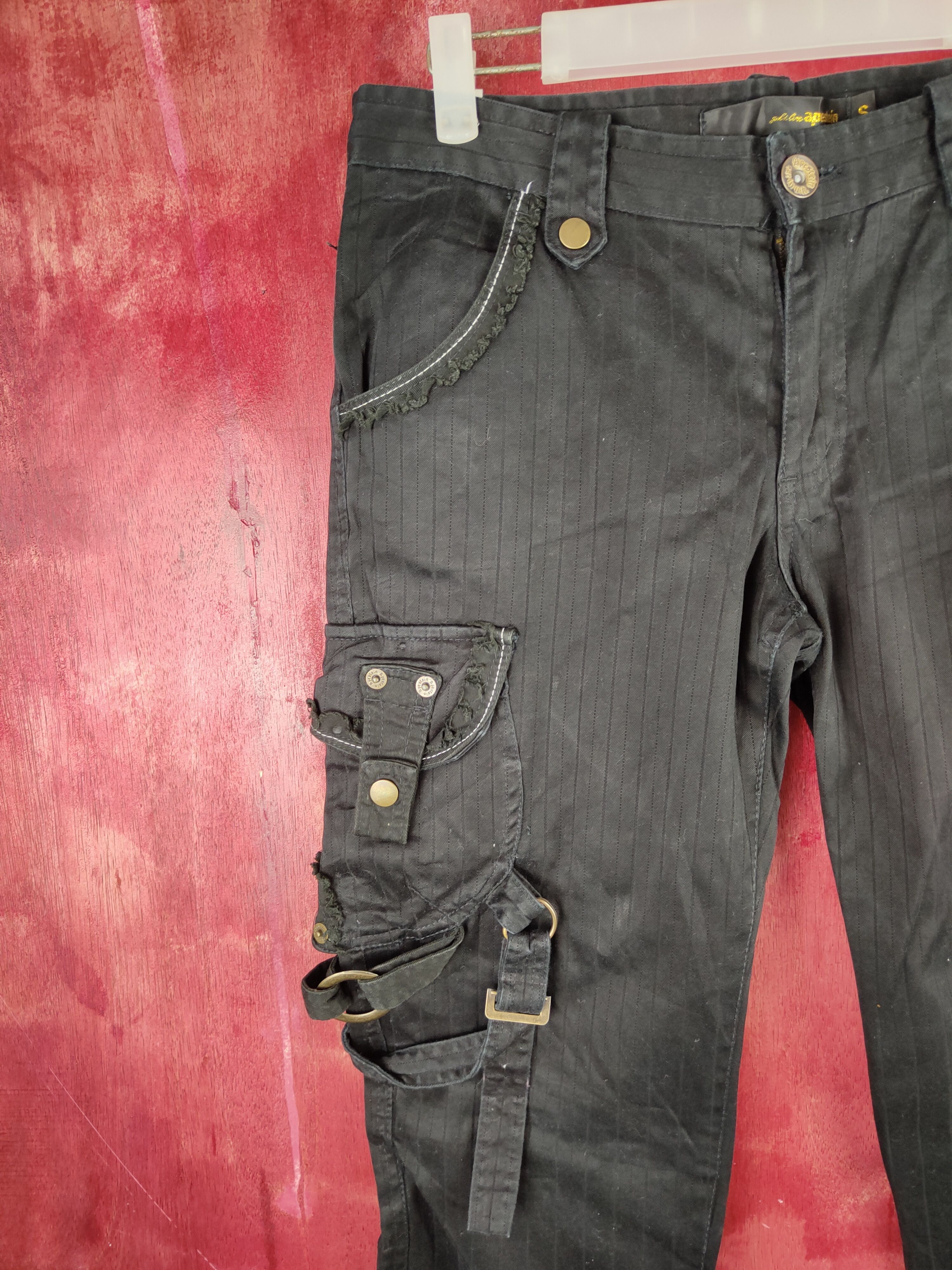 Hypebeast DL Gold Line-Apestein punk like if6was9 Cargo Pants #S787 Size 29" - 3 Thumbnail