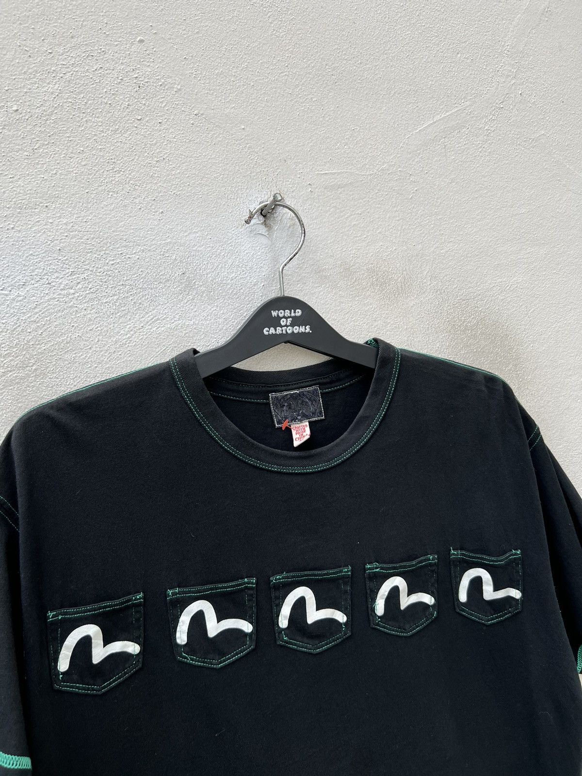 Evisu RARE!! Vintage Evisu Multi Pocket Black t shirt Size US L / EU 52-54 / 3 - 6 Thumbnail