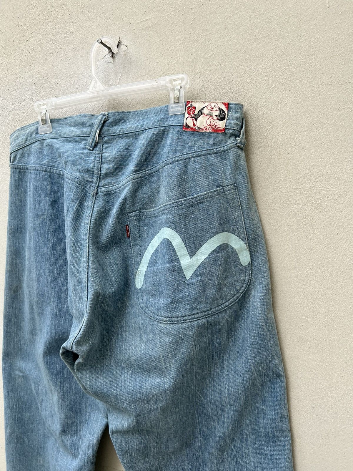 Evisu Vintage Evisu Yamane Japan Fade Light Blue Denim Baggy Jeans Size US 37 - 17 Thumbnail