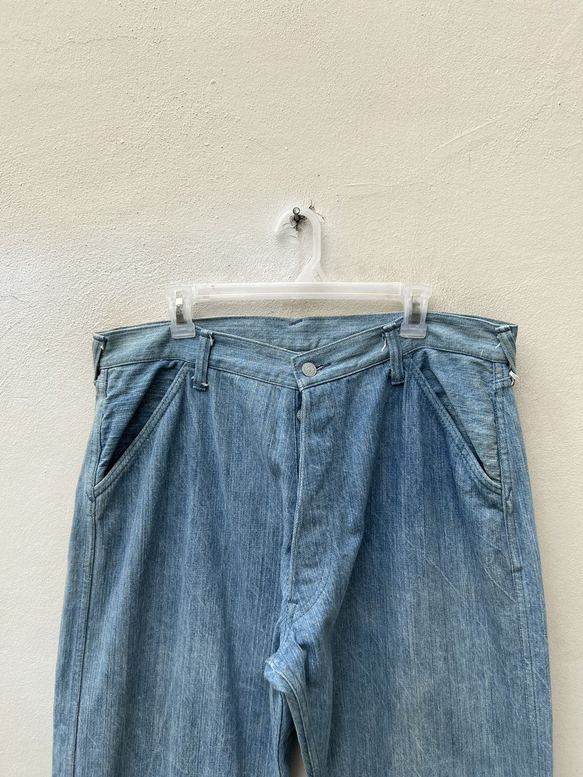 Evisu Vintage Evisu Yamane Japan Fade Light Blue Denim Baggy Jeans Size US 37 - 7 Thumbnail