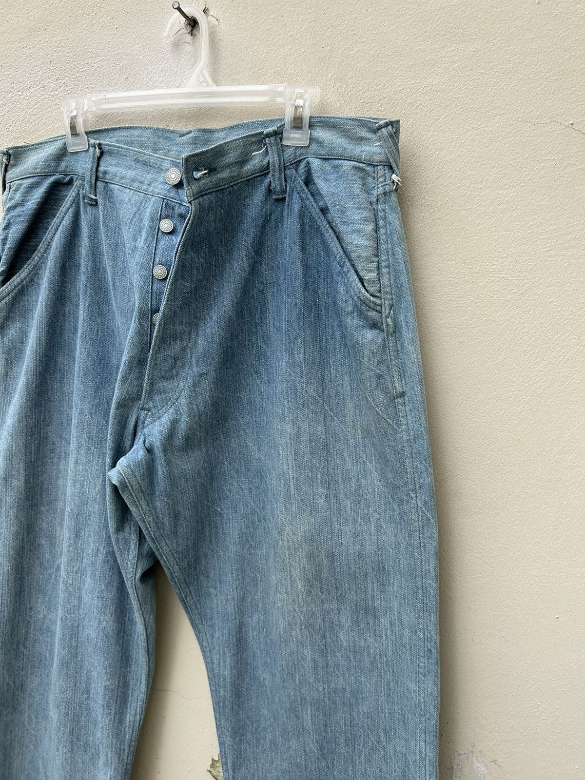 Evisu Vintage Evisu Yamane Japan Fade Light Blue Denim Baggy Jeans Size US 37 - 11 Thumbnail