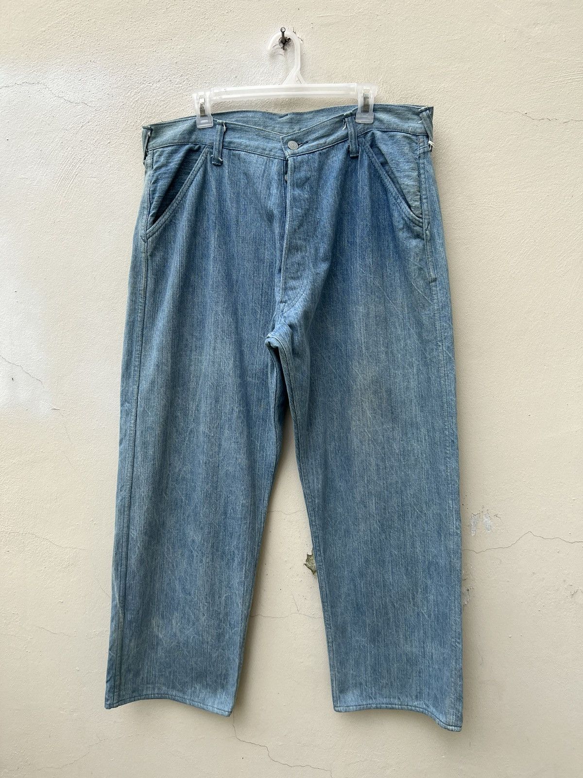 Evisu Vintage Evisu Yamane Japan Fade Light Blue Denim Baggy Jeans Size US 37 - 6 Thumbnail