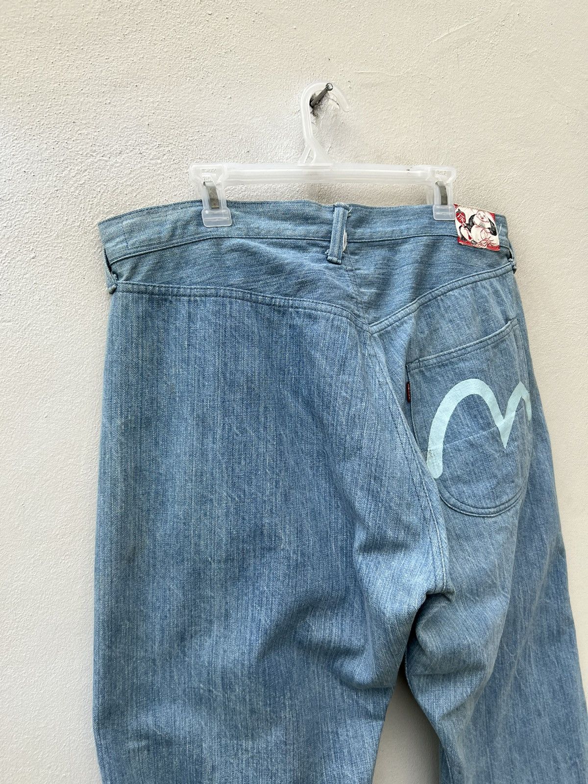 Evisu Vintage Evisu Yamane Japan Fade Light Blue Denim Baggy Jeans Size US 37 - 15 Thumbnail