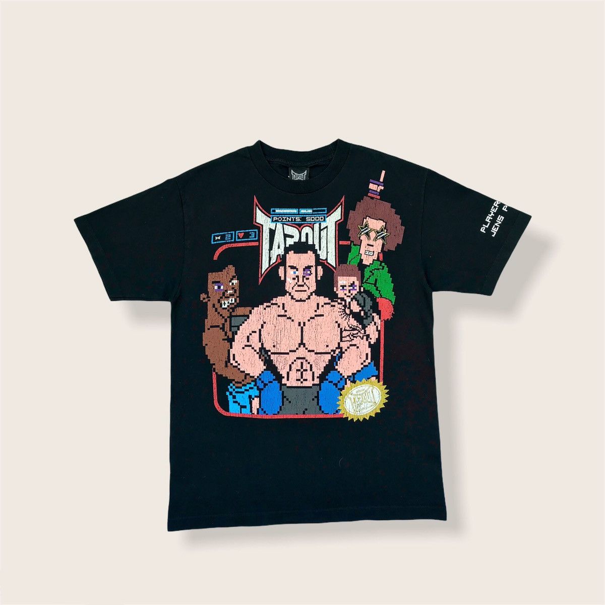 image of Tapout X Jens Pulver Signature T-Shirt Nintendo Punshout Tee in Black, Men's (Size Medium)