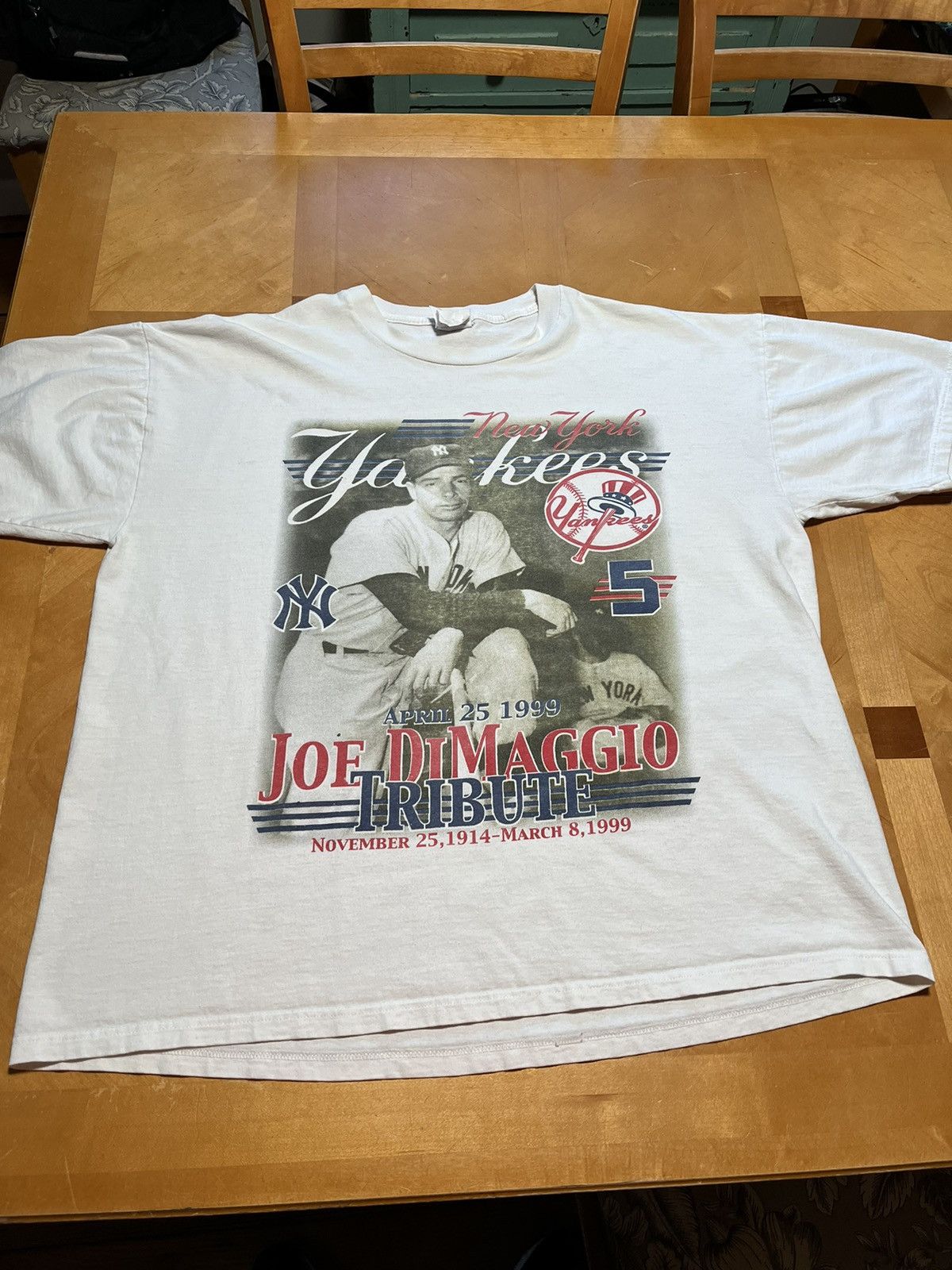Vintage New York Yankees Joe DiMaggio Tribute T Shirt (Size XL) — Roots