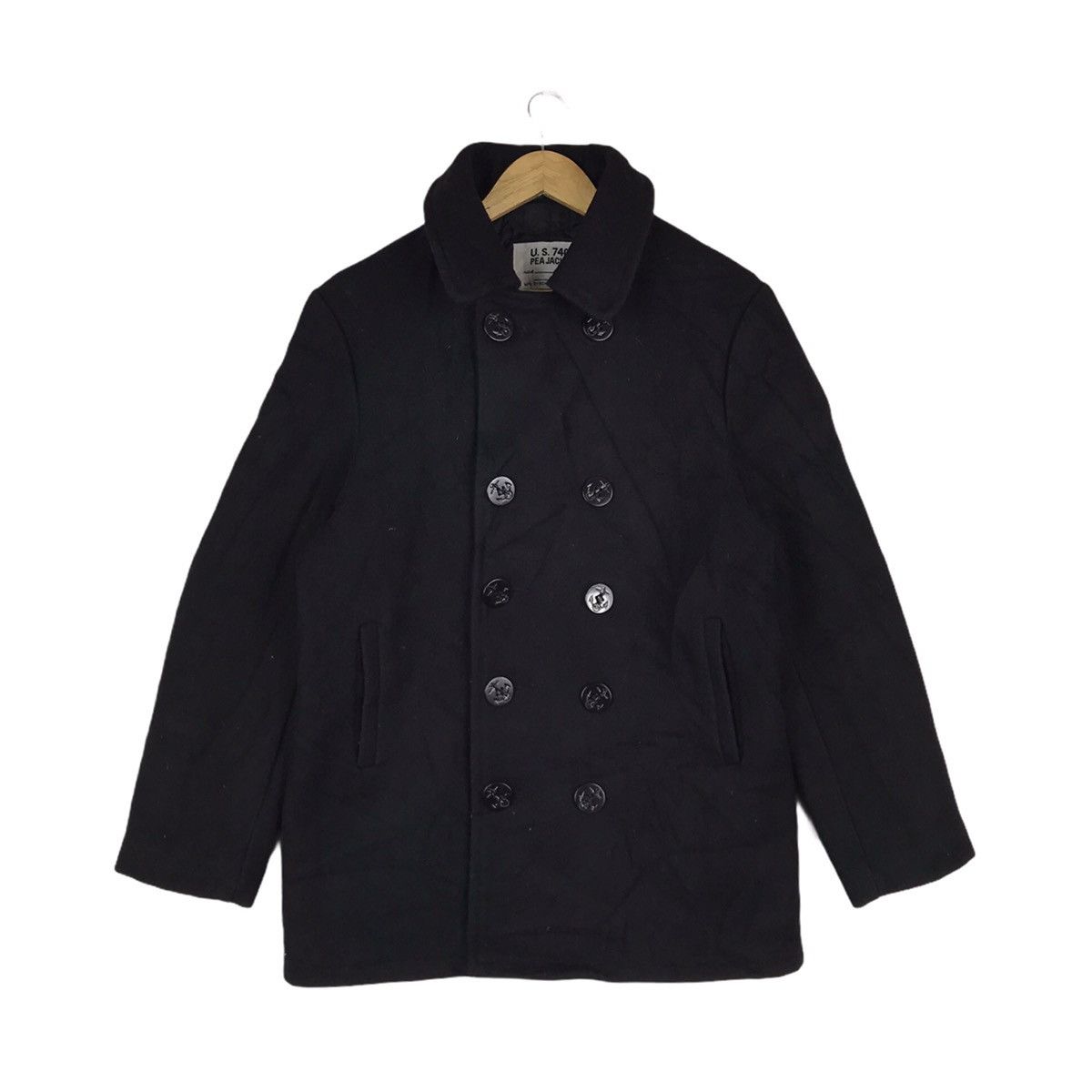 Schott Vintage Schott N.Y.C USA 740N Wool Pea Coat Jacket Size US S / EU 44-46 / 1 - 1 Thumbnail